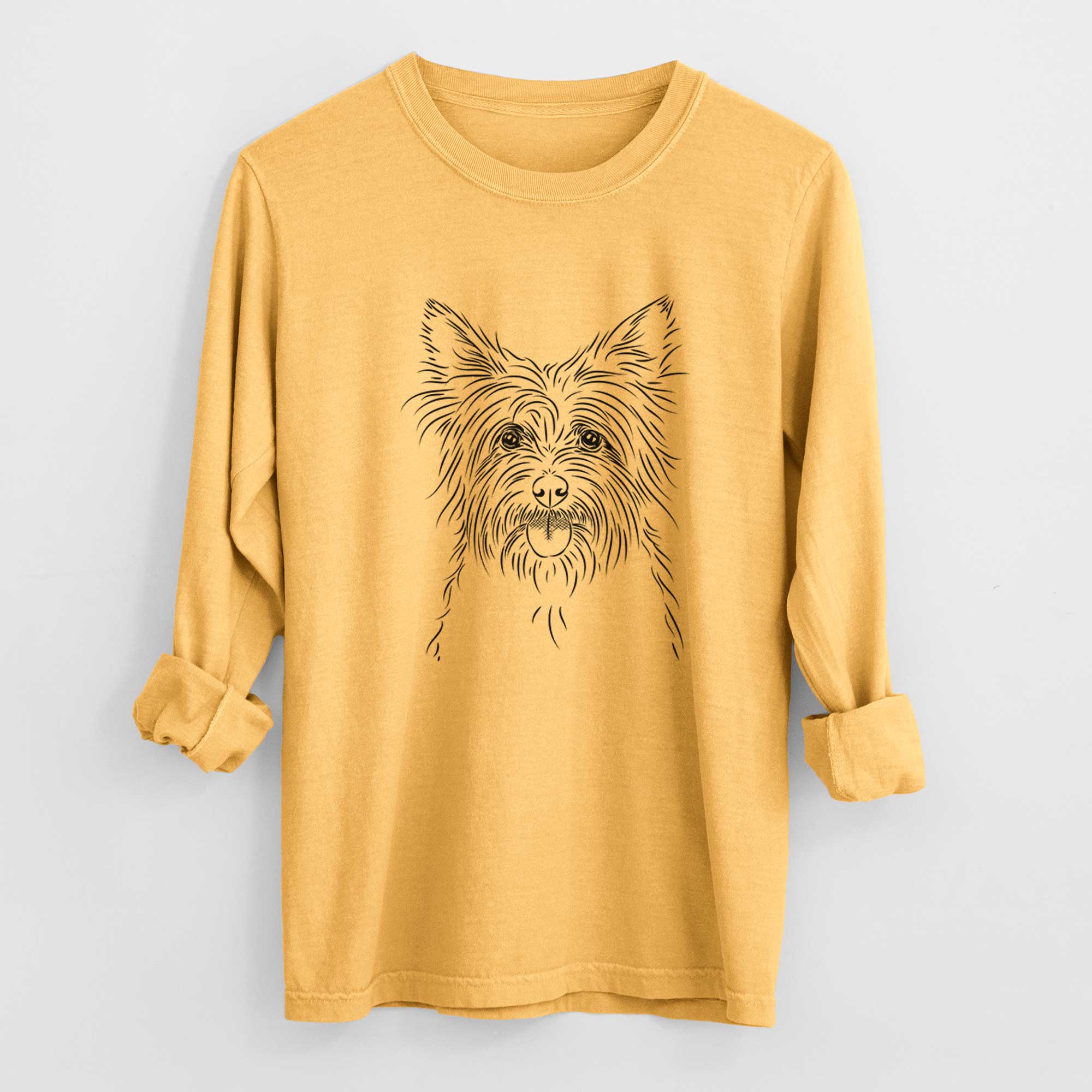 Bare Calum the Cairn Terrier - Men's Heavyweight 100% Cotton Long Sleeve - Image 3