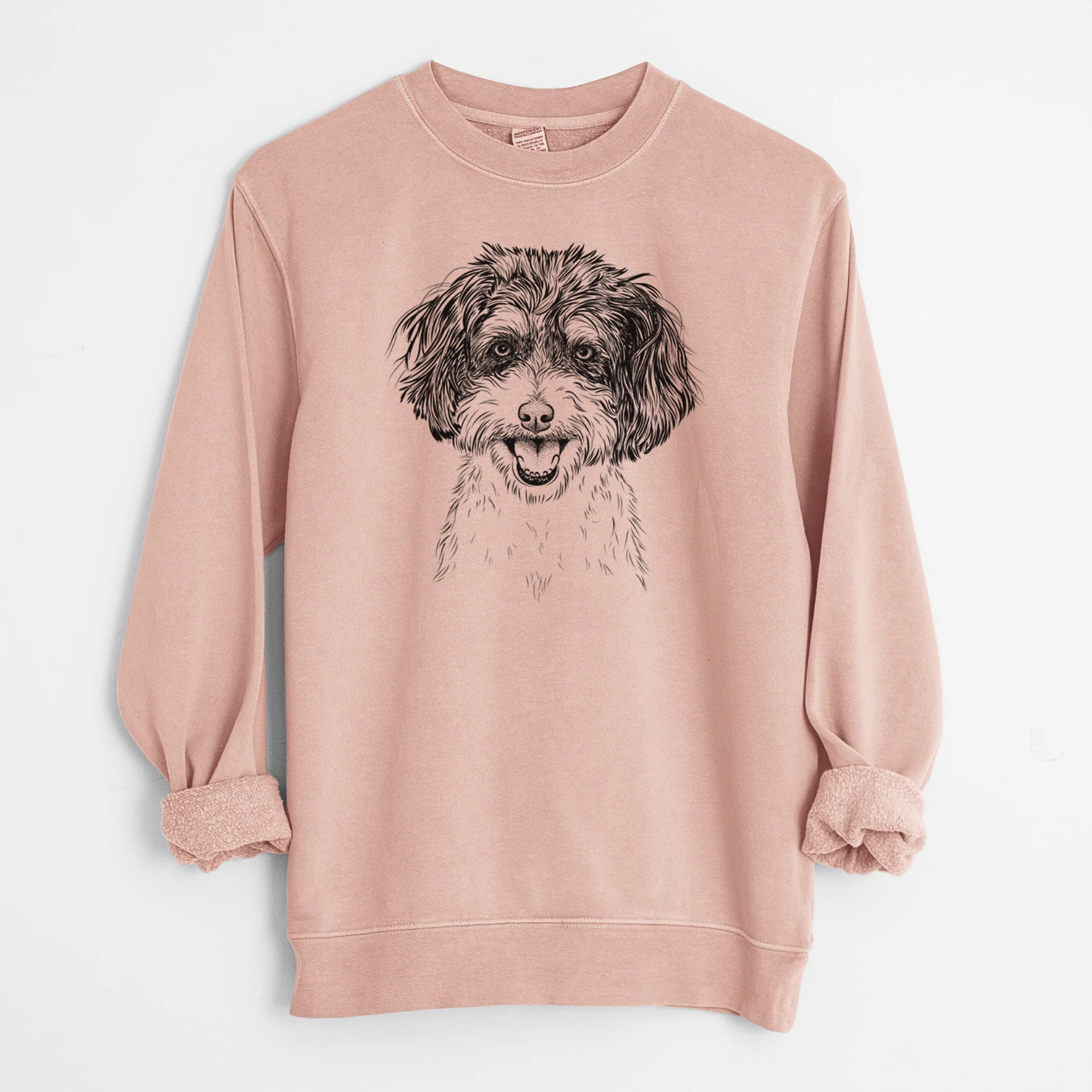 Bare Carlos the Cavapoo - Unisex Pigment Dyed Crew Sweatshirt - Image 8