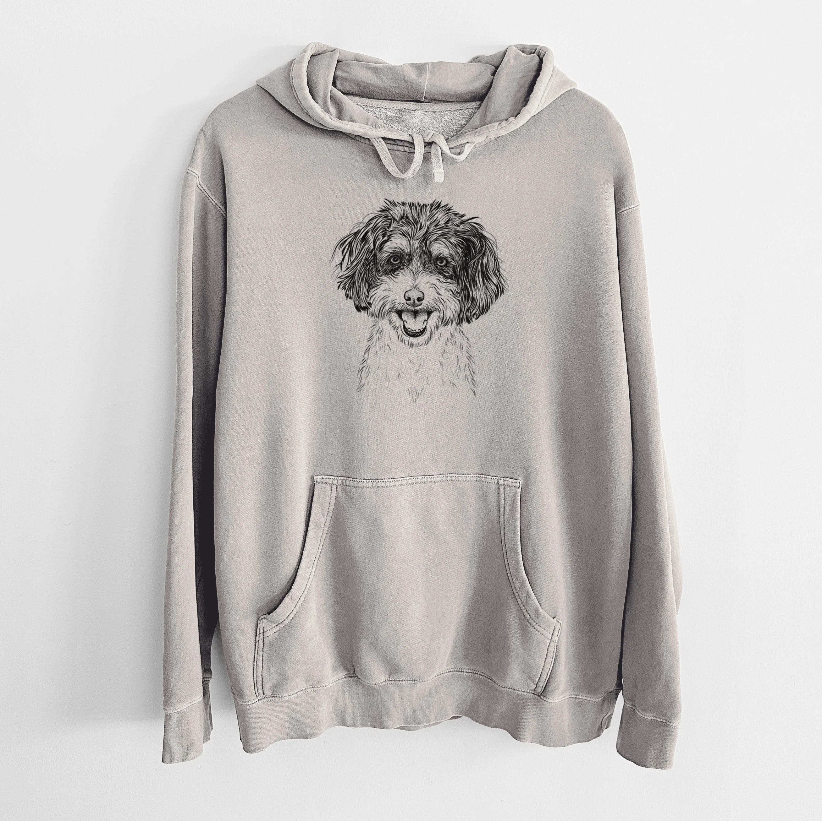 Bare Carlos the Cavapoo - Unisex Pigment Dyed Hoodie - Image 6