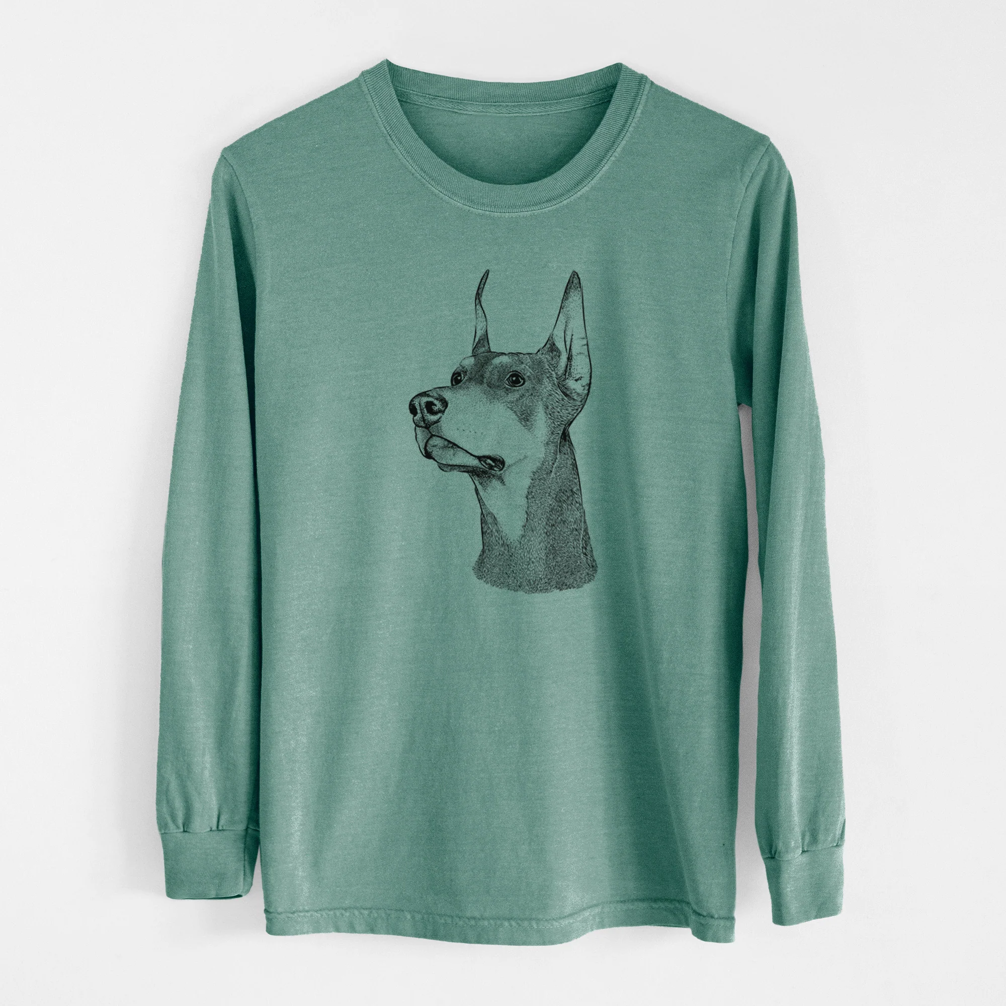Bare Cenza the Doberman Pinscher - Men's Heavyweight 100% Cotton Long Sleeve - Image 12