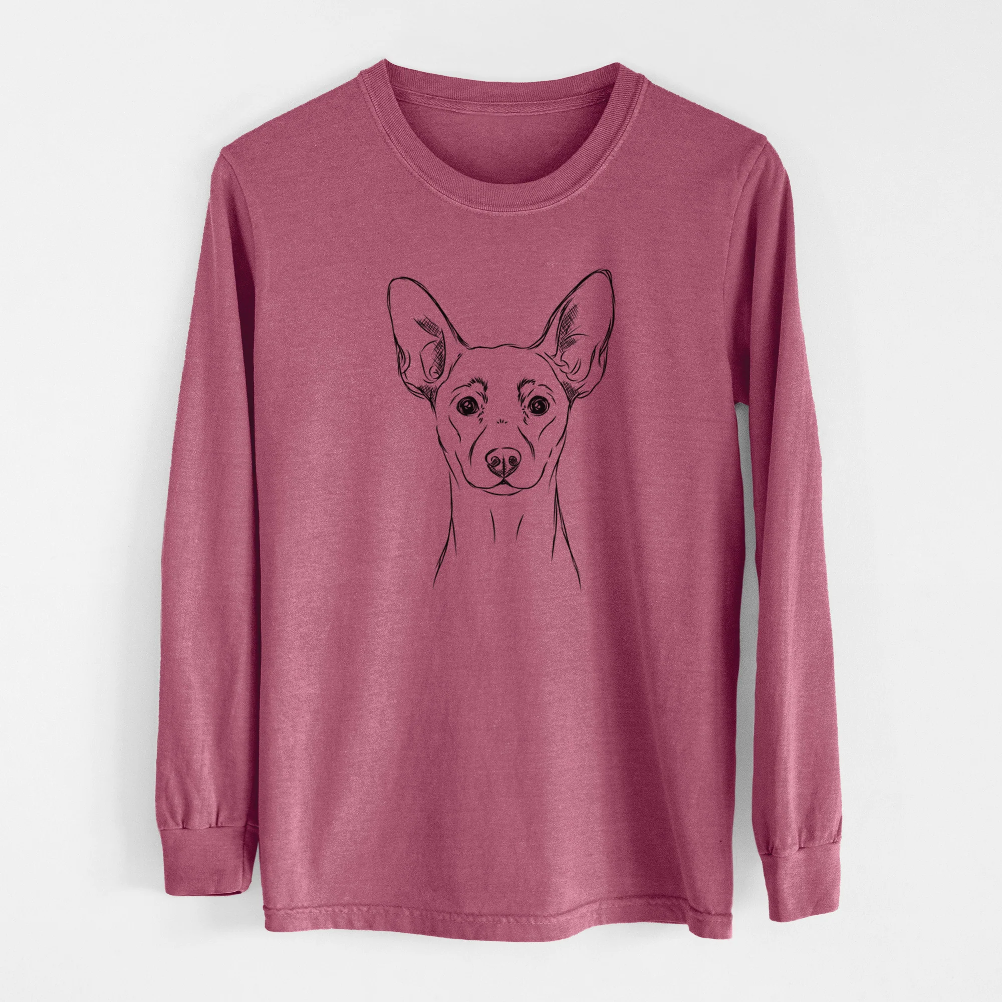 Bare Chillie the Mini Pinscher - Men's Heavyweight 100% Cotton Long Sleeve - Image 10