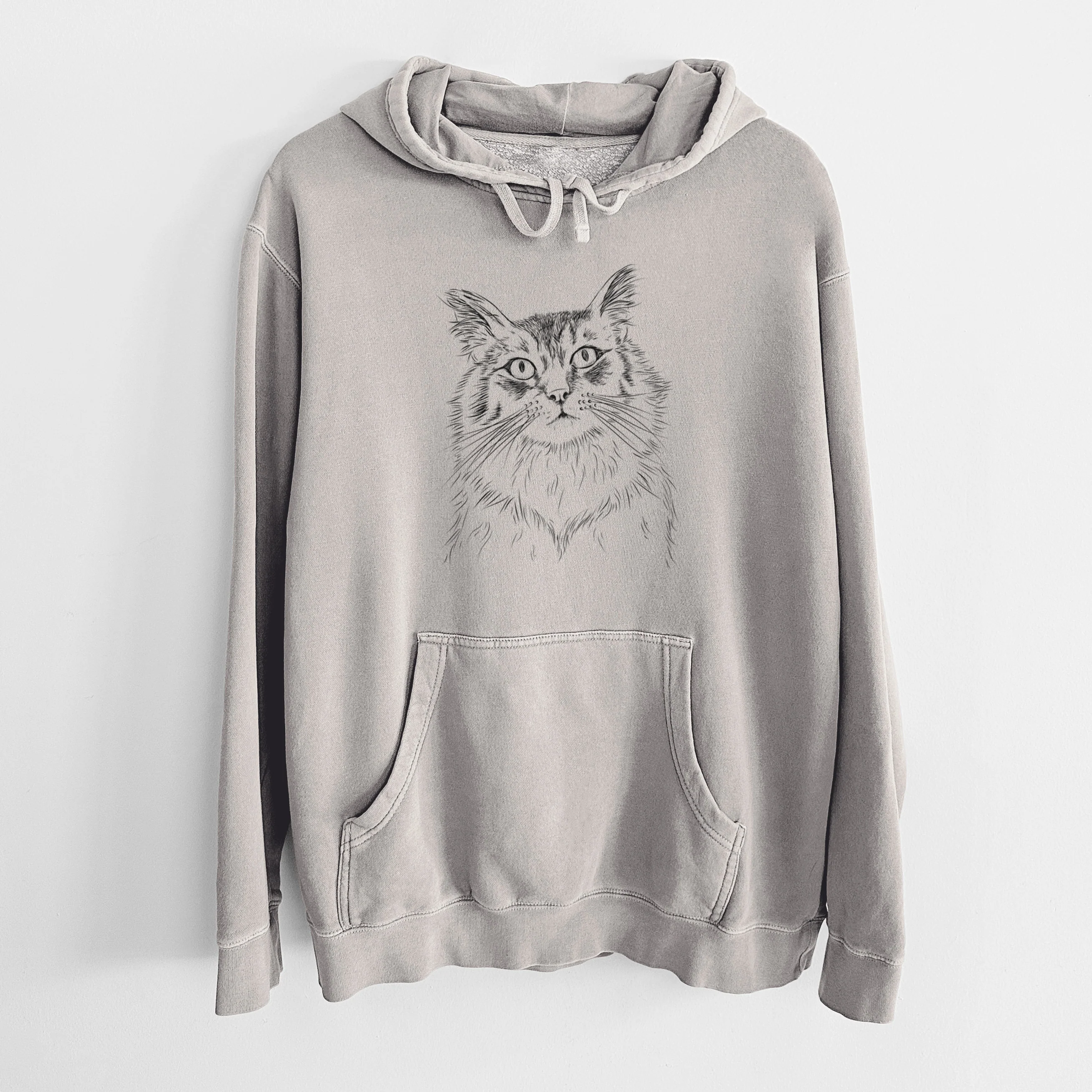 Bare Chloe the Tabby Cat - Unisex Pigment Dyed Hoodie - Image 5