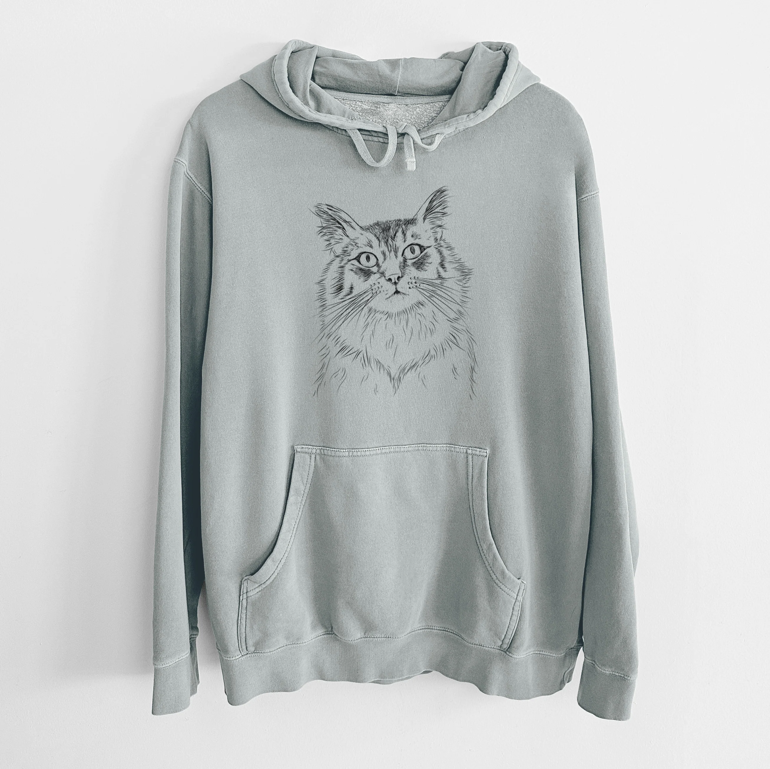 Bare Chloe the Tabby Cat - Unisex Pigment Dyed Hoodie - Image 8