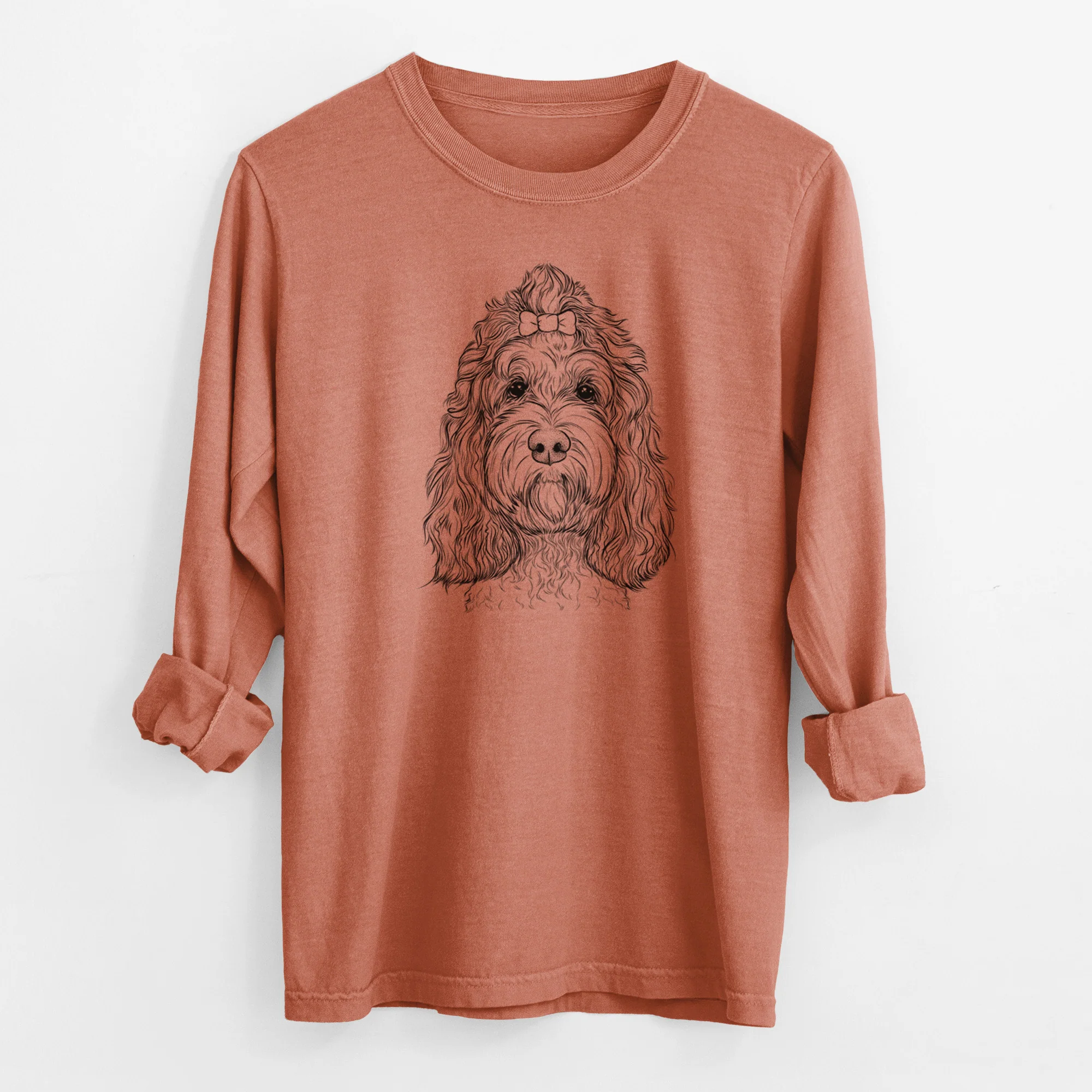 Bare Chloe the Cockapoo - Men's Heavyweight 100% Cotton Long Sleeve - Image 13