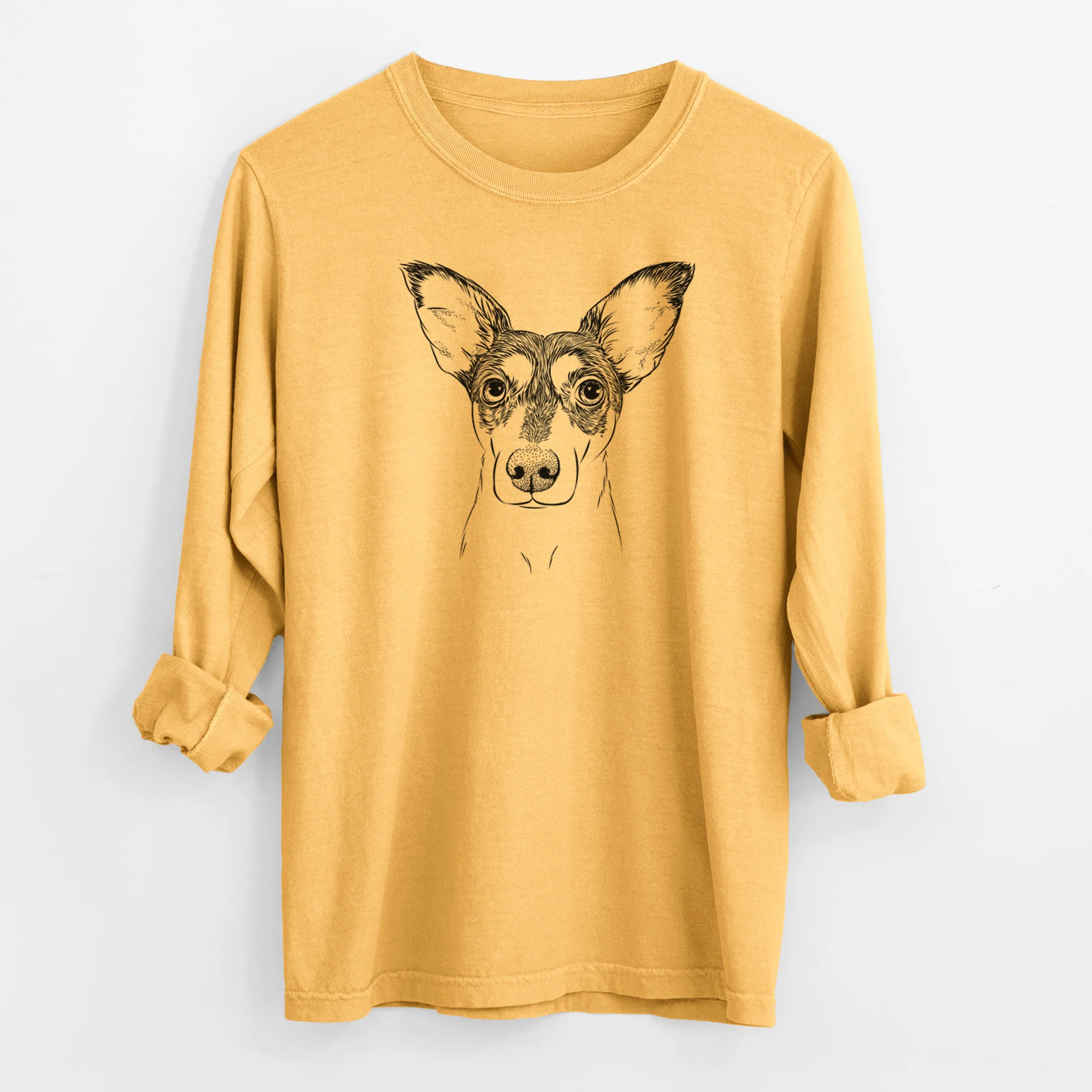 Bare Chloe the Doxie Mix - Men's Heavyweight 100% Cotton Long Sleeve - Image 3