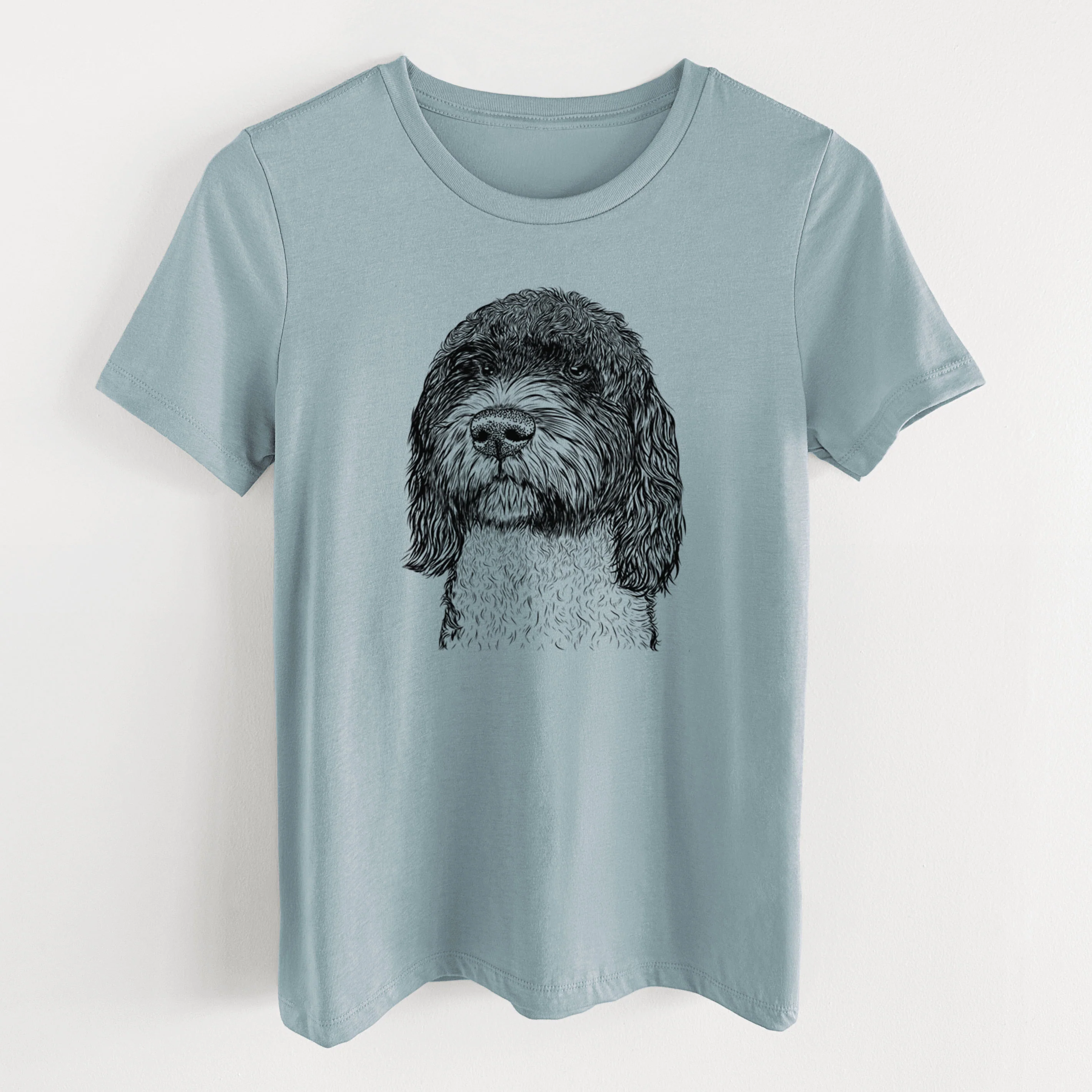 Bare Chris the Portuguese Water Dog - Women's Lightweight Relaxed Fit 100% Cotton Crewneck - Image 9