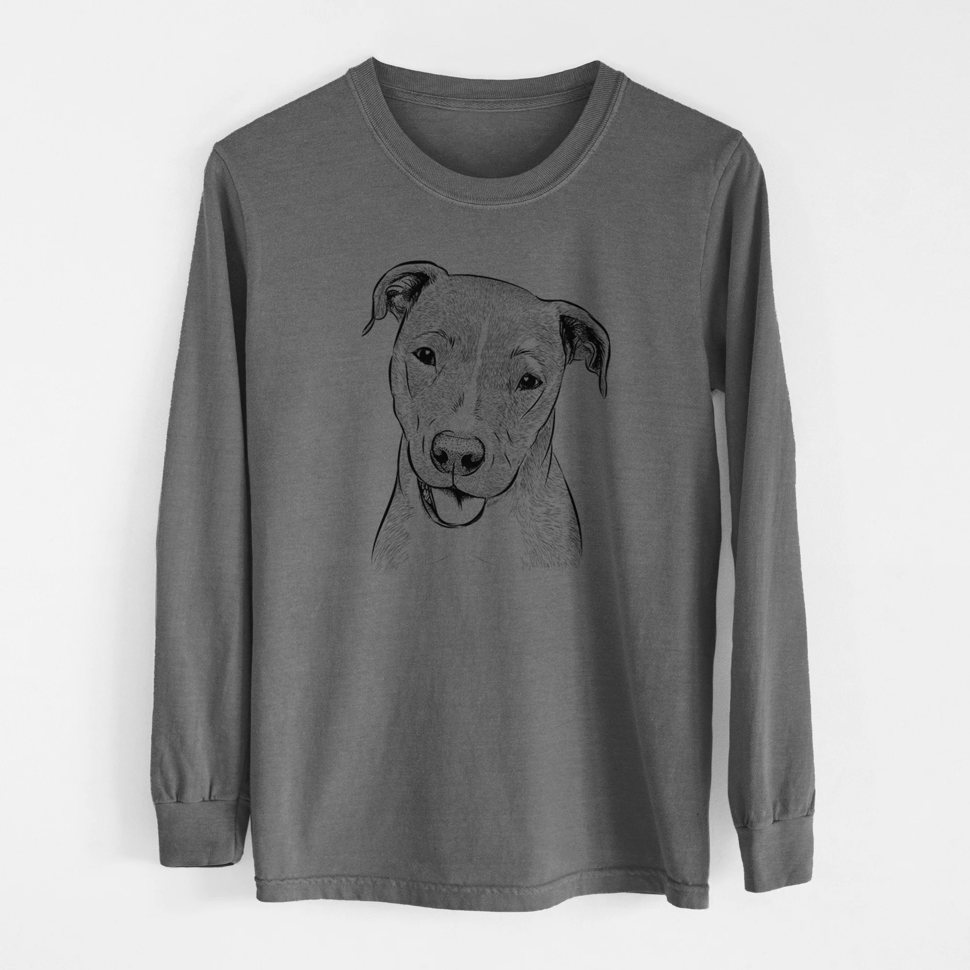 Bare Claiborne the American Staffordshire Terrier - Men's Heavyweight 100% Cotton Long Sleeve - Image 14