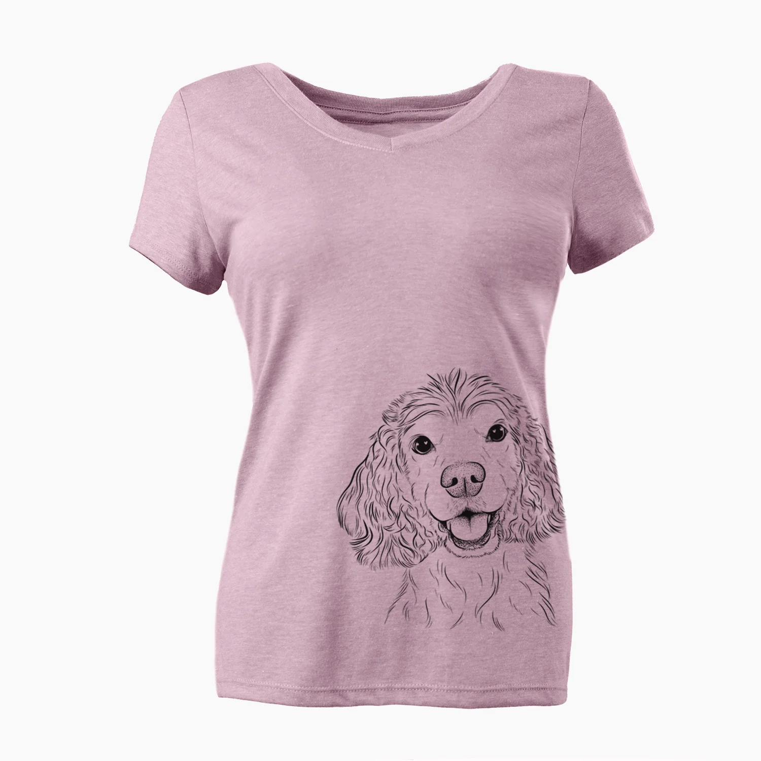 Bare Cricket the American Cocker Spaniel - Women's V-neck Shirt - Image 3