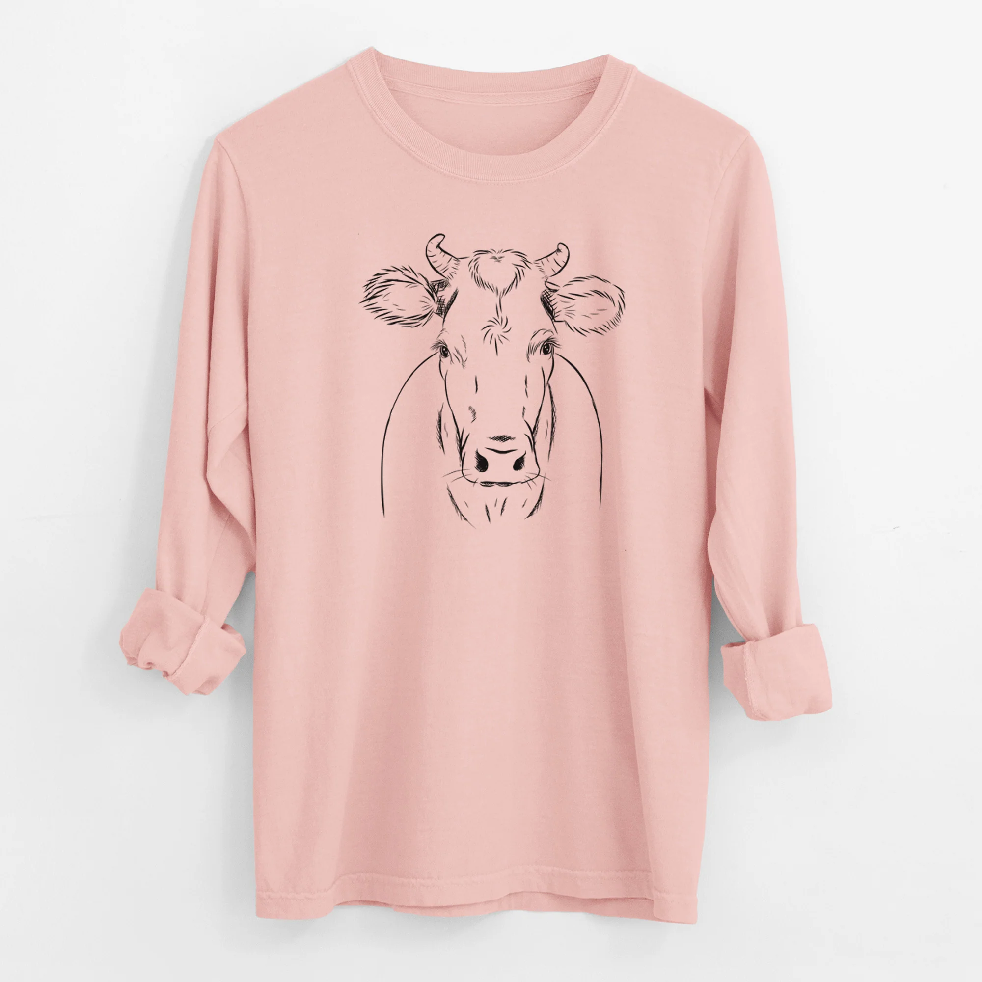 Bare Cruz the Cow - Men's Heavyweight 100% Cotton Long Sleeve - Image 11