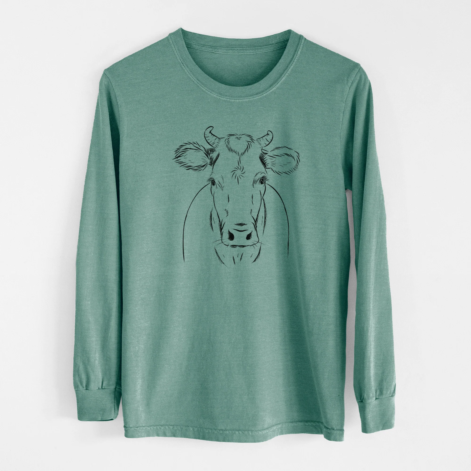 Bare Cruz the Cow - Men's Heavyweight 100% Cotton Long Sleeve - Image 12