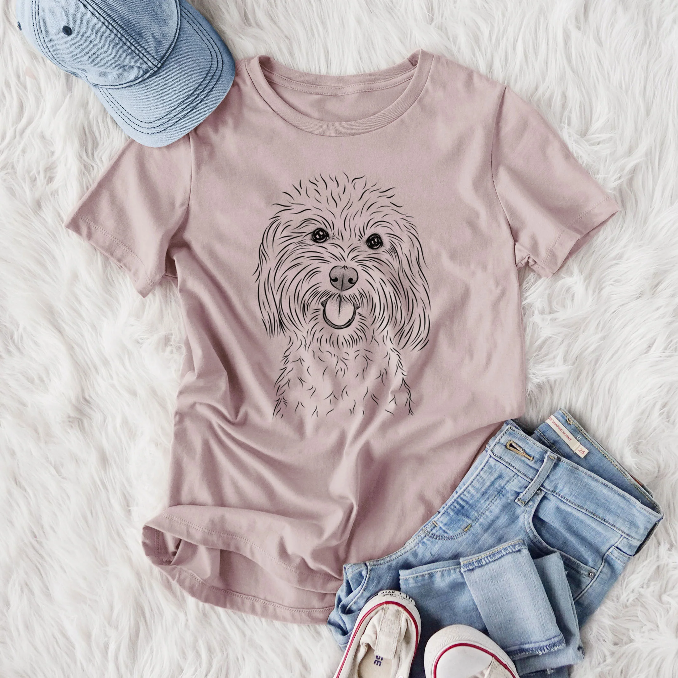 Bare Cuddles the Coton de Tulear - Women's Lightweight Relaxed Fit 100% Cotton Crewneck - Image 4