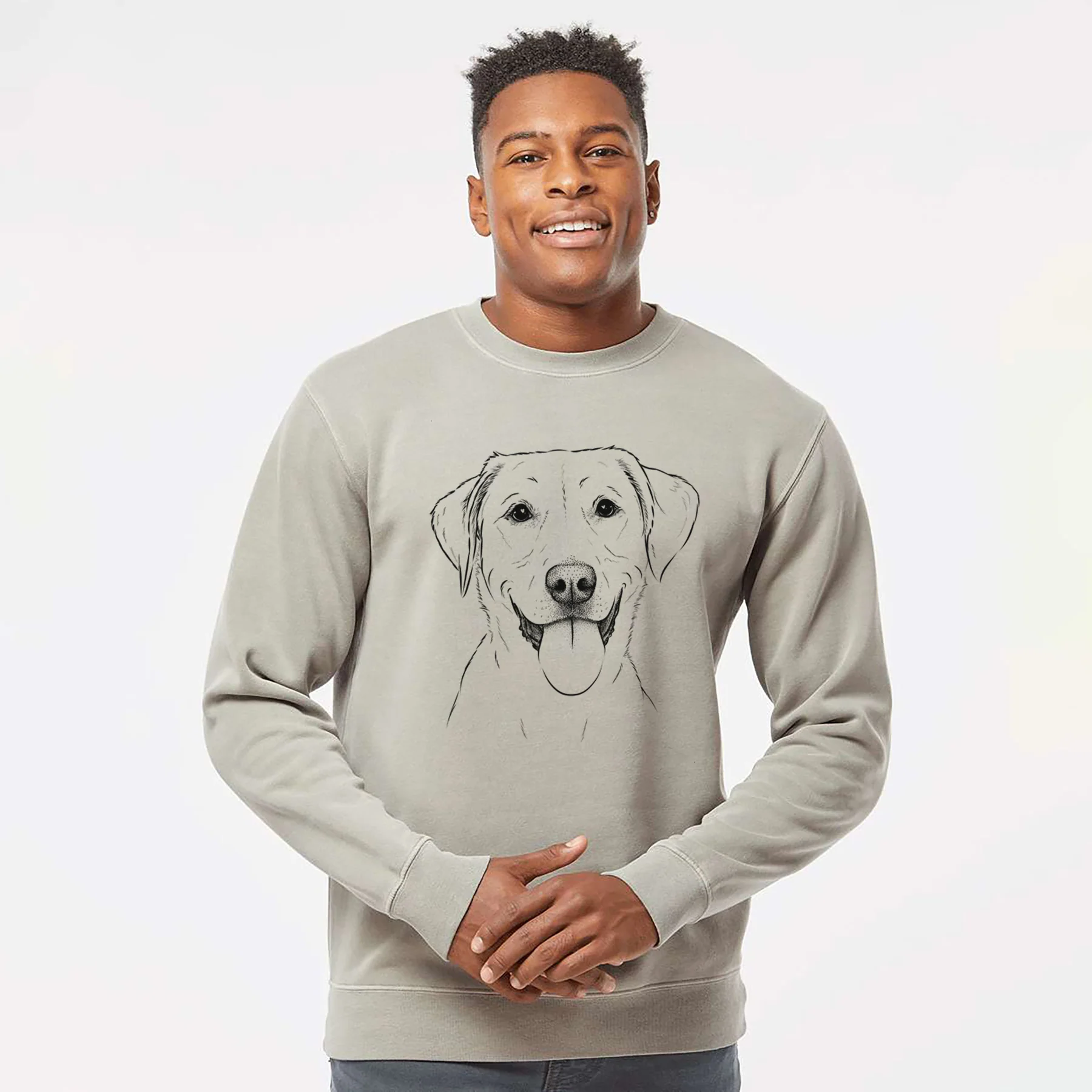 Bare Daisy the Labrador Retriever - Unisex Pigment Dyed Crew Sweatshirt - Image 4