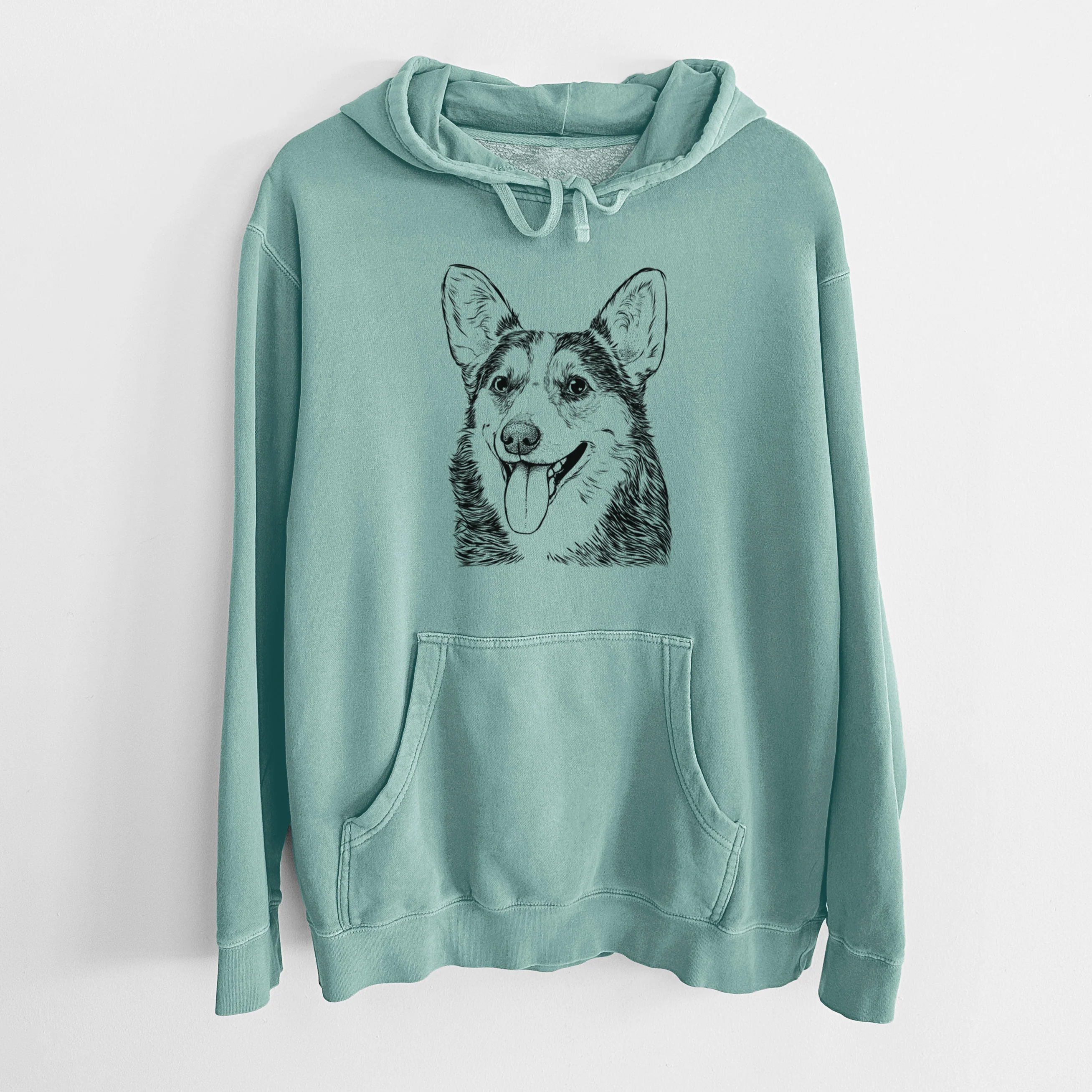 Bare Darma the Corgi - Unisex Pigment Dyed Hoodie - Image 10