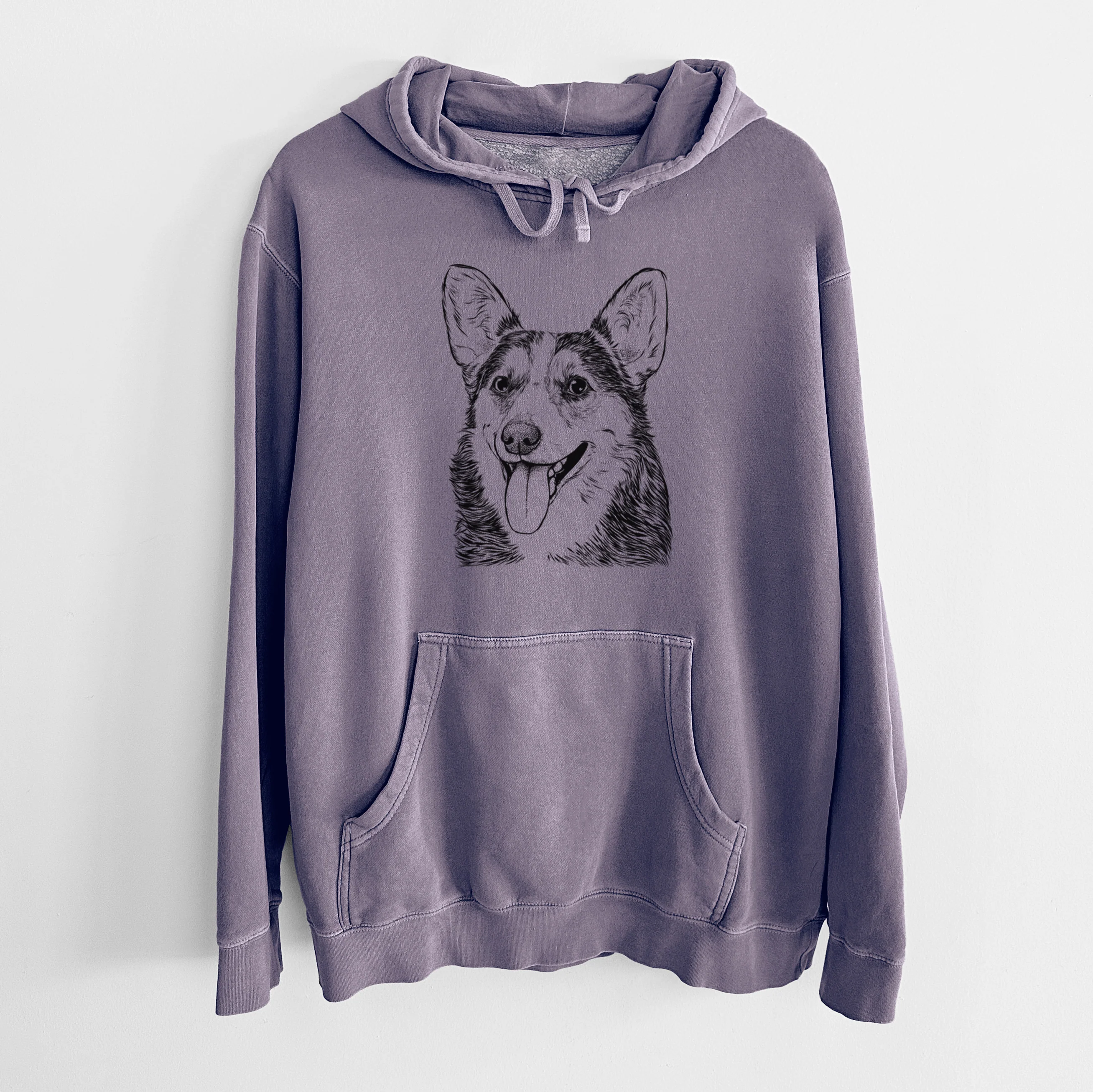 Bare Darma the Corgi - Unisex Pigment Dyed Hoodie - Image 9