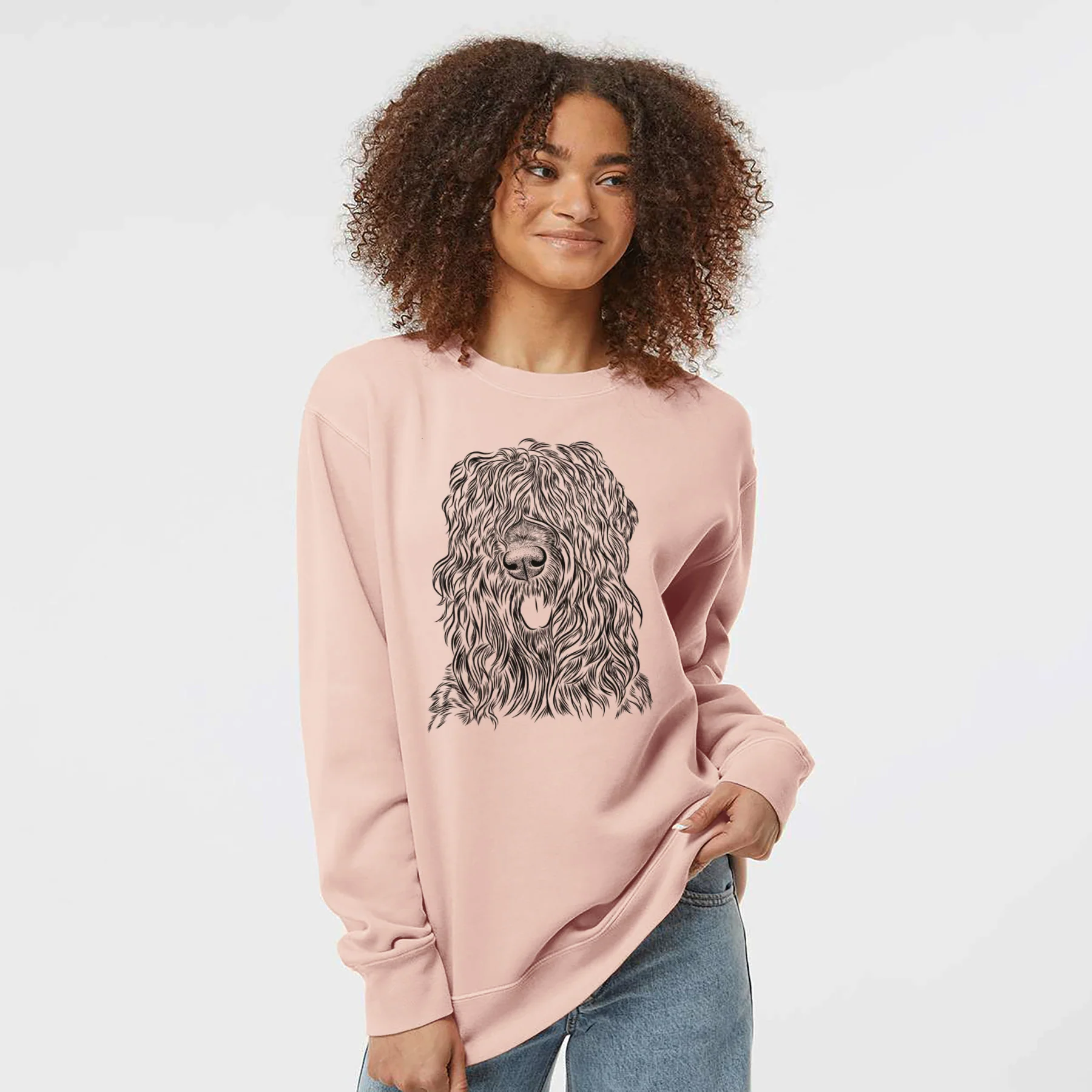 Bare Darryl the Black Russian Terrier - Unisex Pigment Dyed Crew Sweatshirt - Image 3