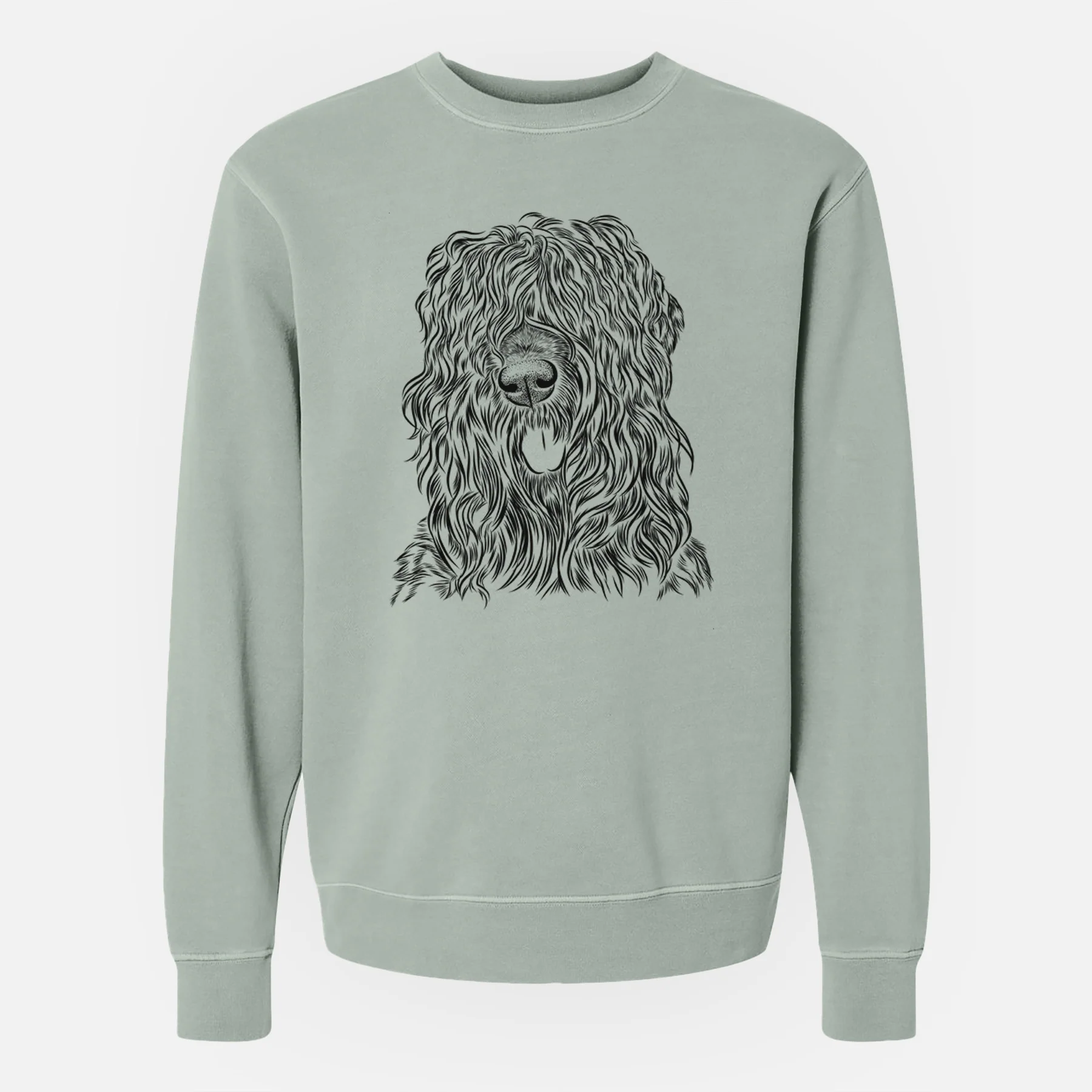 Bare Darryl the Black Russian Terrier - Unisex Pigment Dyed Crew Sweatshirt - Image 5