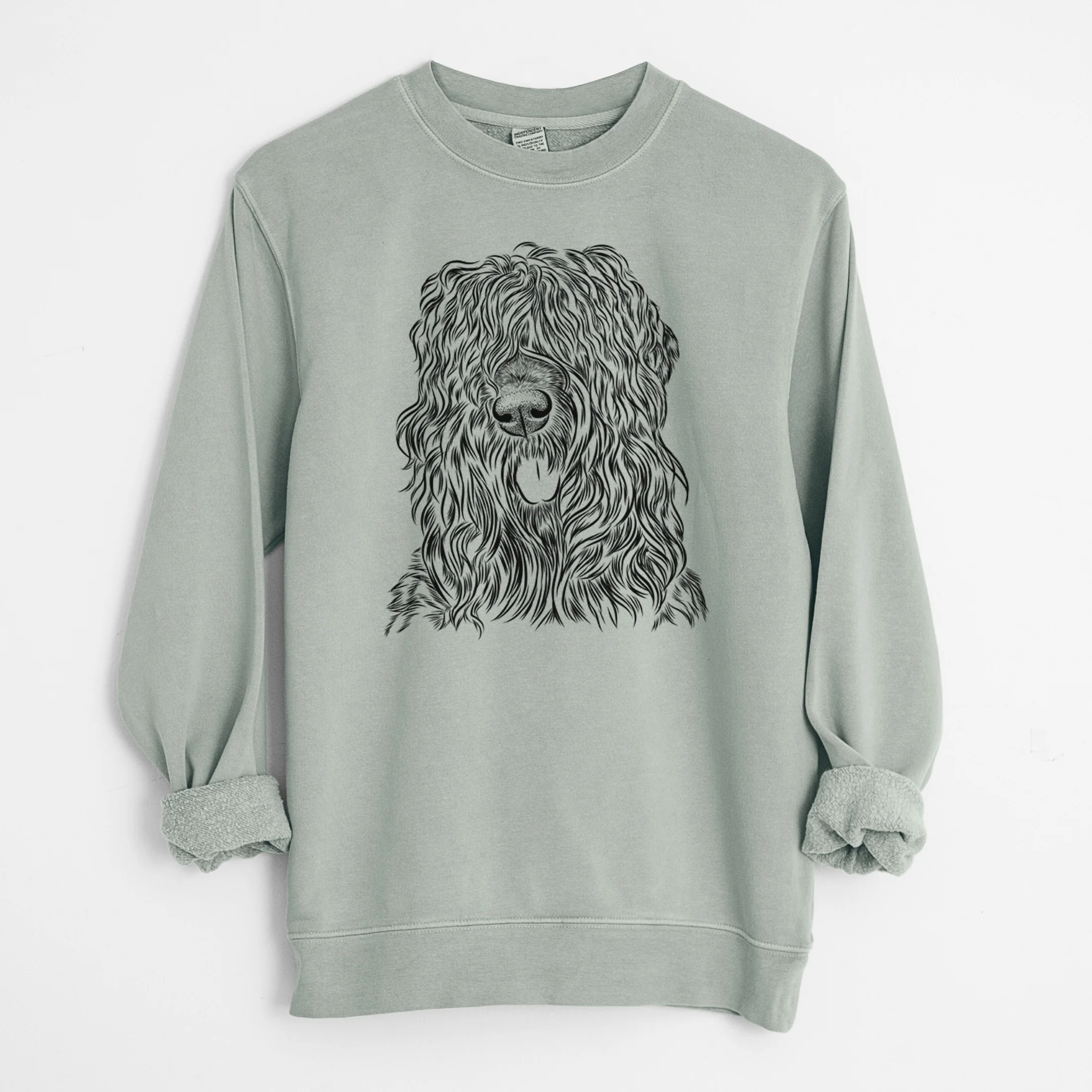 Bare Darryl the Black Russian Terrier - Unisex Pigment Dyed Crew Sweatshirt - Image 7