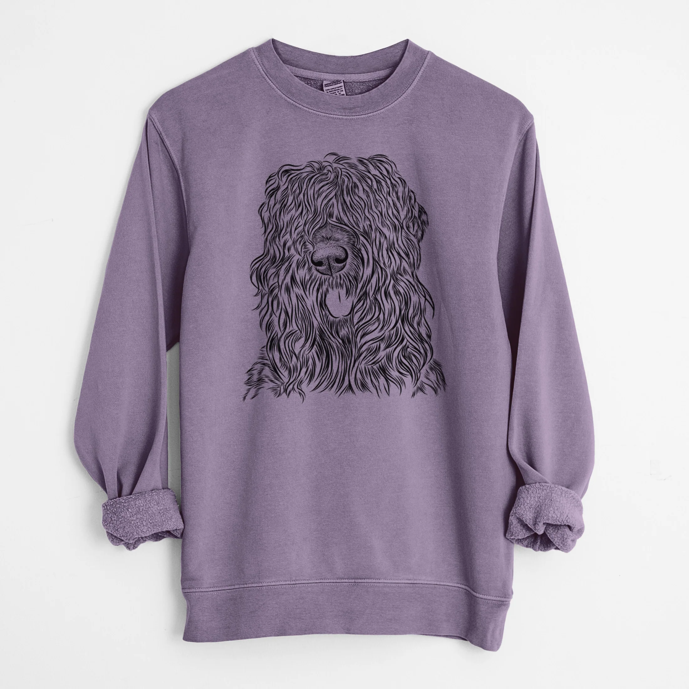 Bare Darryl the Black Russian Terrier - Unisex Pigment Dyed Crew Sweatshirt - Image 9