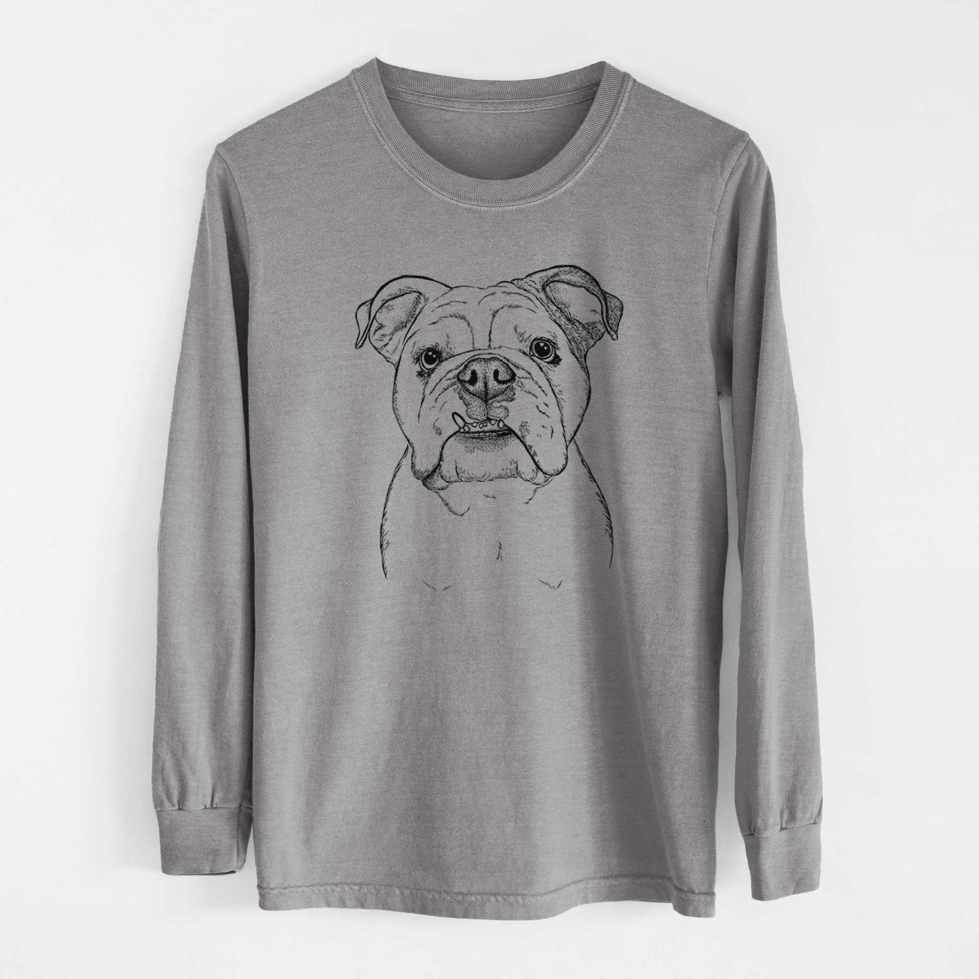 Bare Dazy the English Bulldog - Men's Heavyweight 100% Cotton Long Sleeve - Image 7