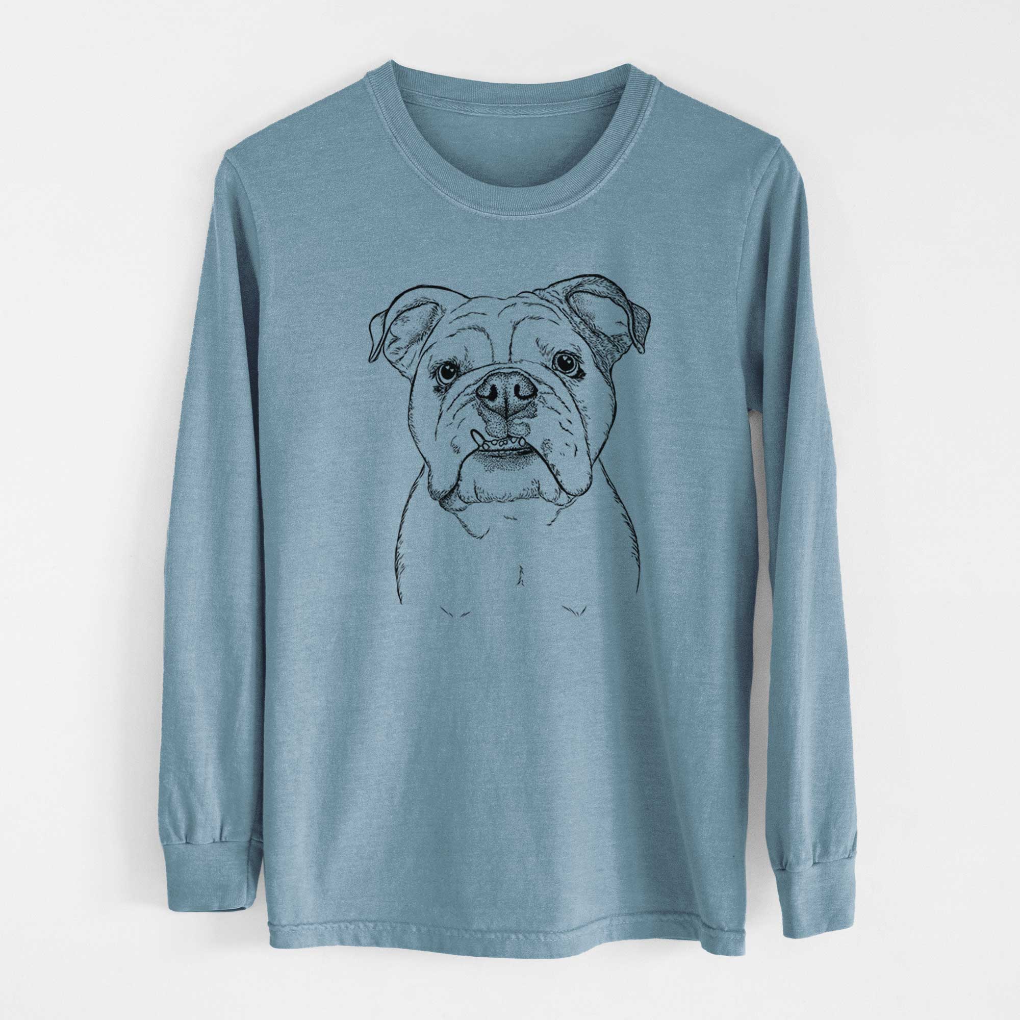 Bare Dazy the English Bulldog - Men's Heavyweight 100% Cotton Long Sleeve - Image 8