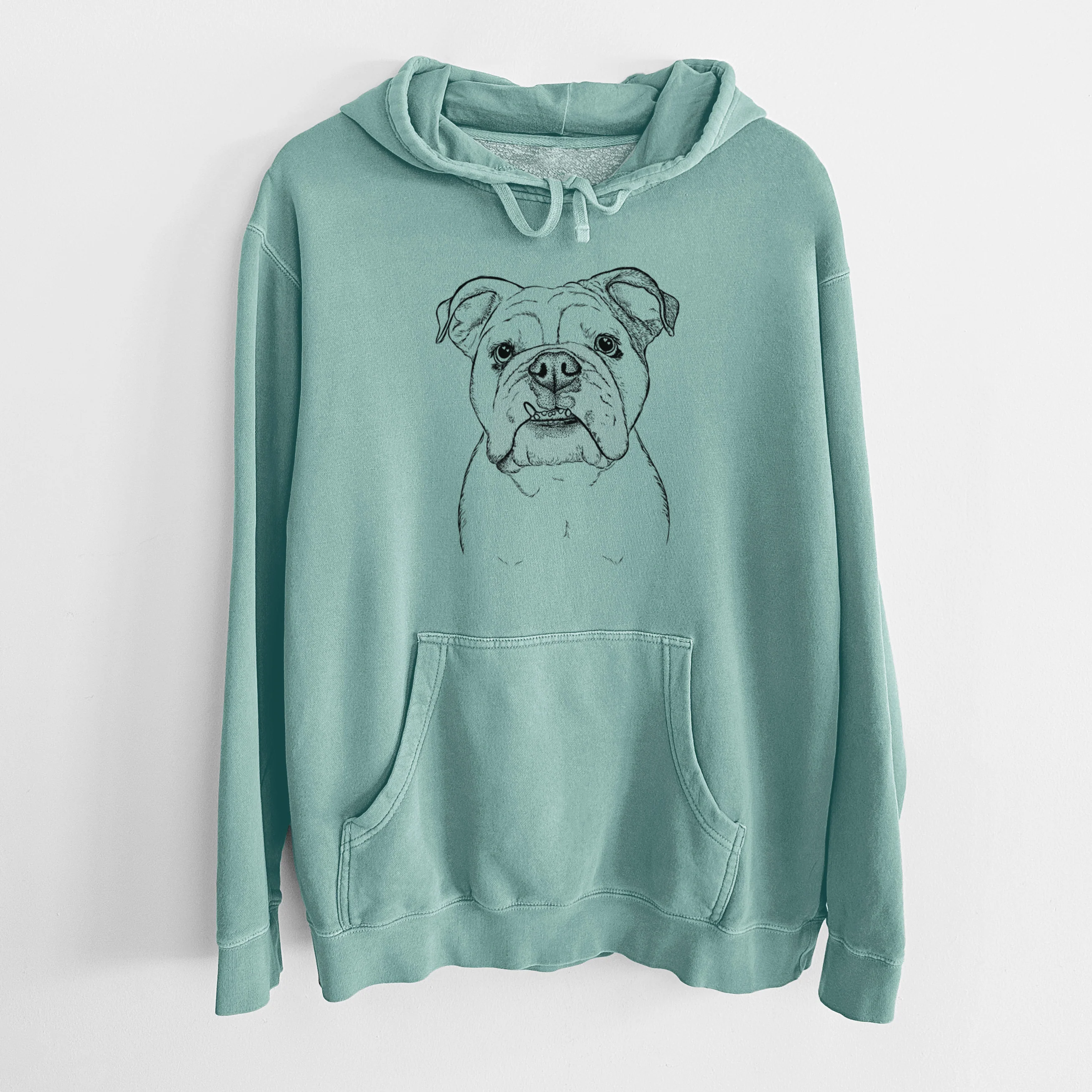 Bare Dazy the English Bulldog - Unisex Pigment Dyed Hoodie - Image 10