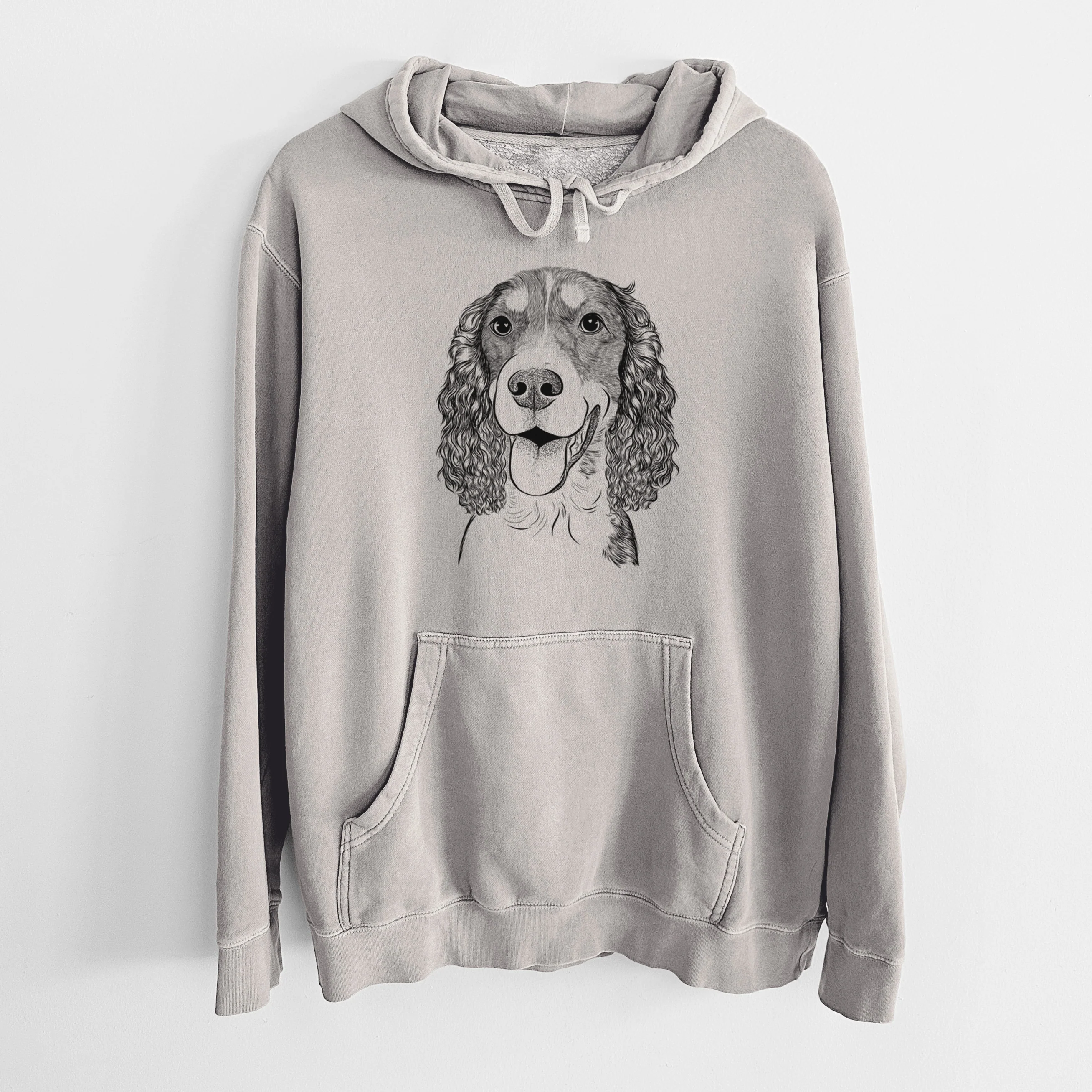Bare Delilah the English Springer Spaniel - Unisex Pigment Dyed Hoodie - Image 5