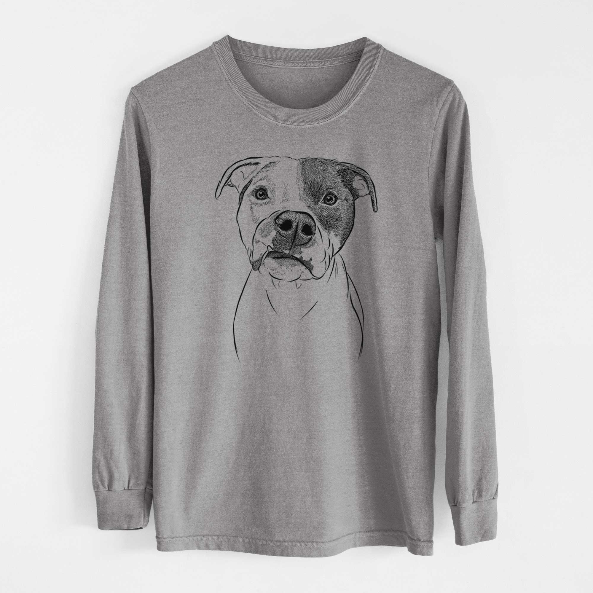 Bare Dexter the Pitbull - Men's Heavyweight 100% Cotton Long Sleeve - Image 7