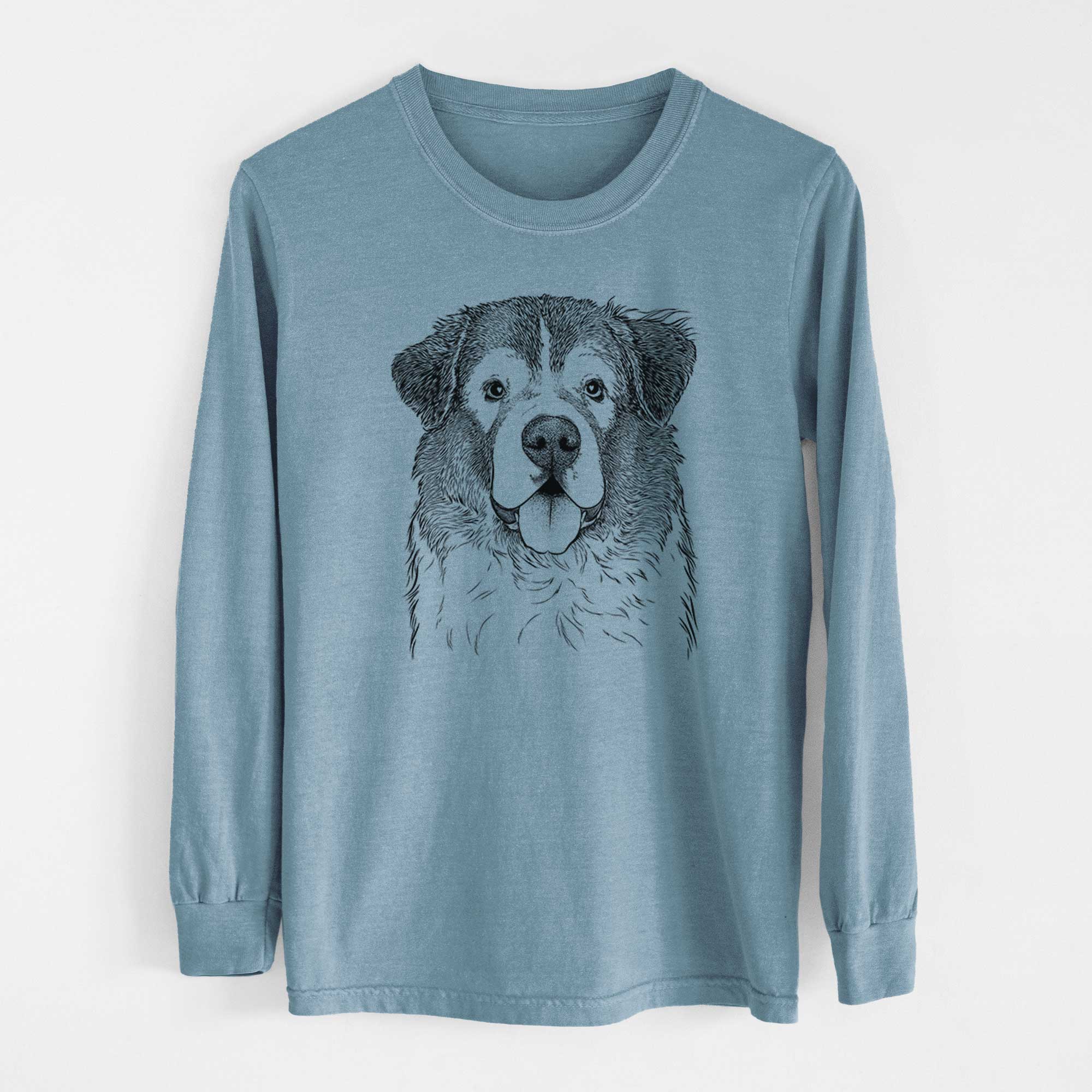 Bare Dilly the Saint Bernard - Men's Heavyweight 100% Cotton Long Sleeve - Image 8