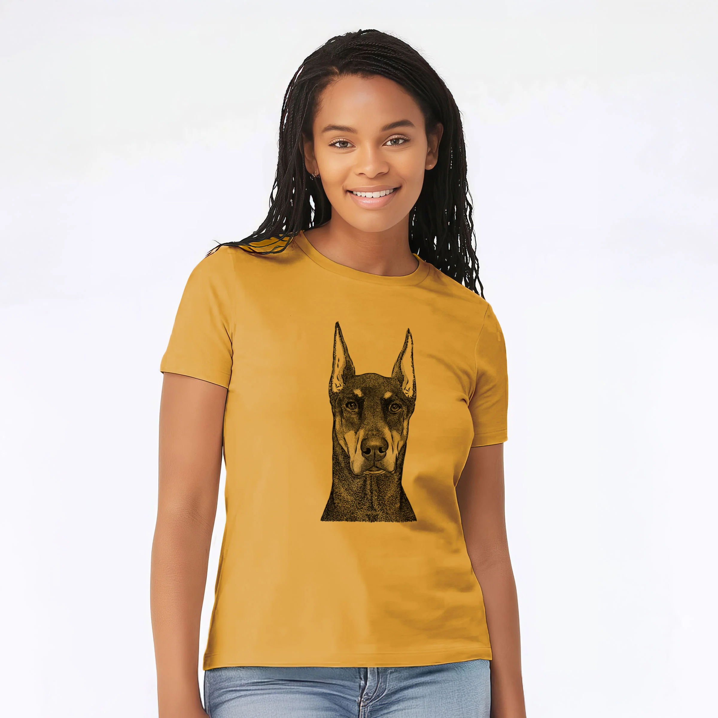 Bare Drake the Doberman Pinscher - Women's Lightweight Relaxed Fit 100% Cotton Crewneck - Image 6