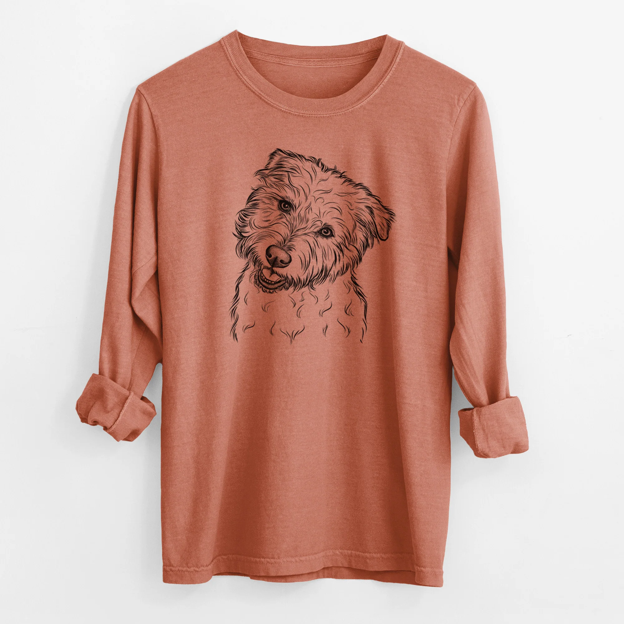 Bare Duffy the Glen of Imaal Terrier - Men's Heavyweight 100% Cotton Long Sleeve - Image 13