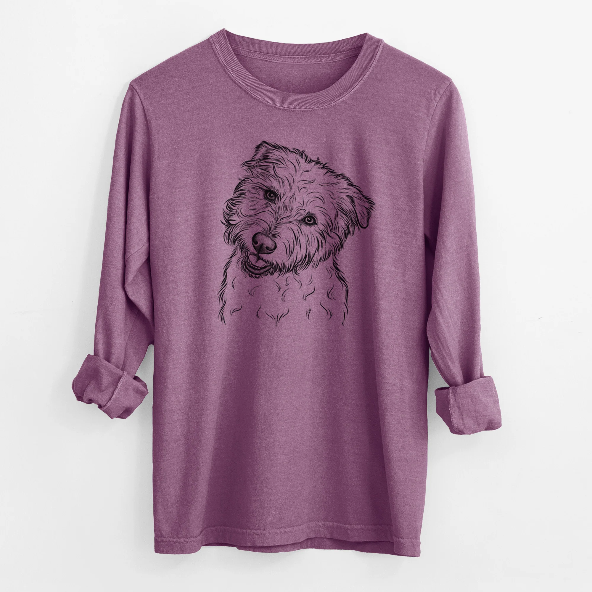 Bare Duffy the Glen of Imaal Terrier - Men's Heavyweight 100% Cotton Long Sleeve - Image 9