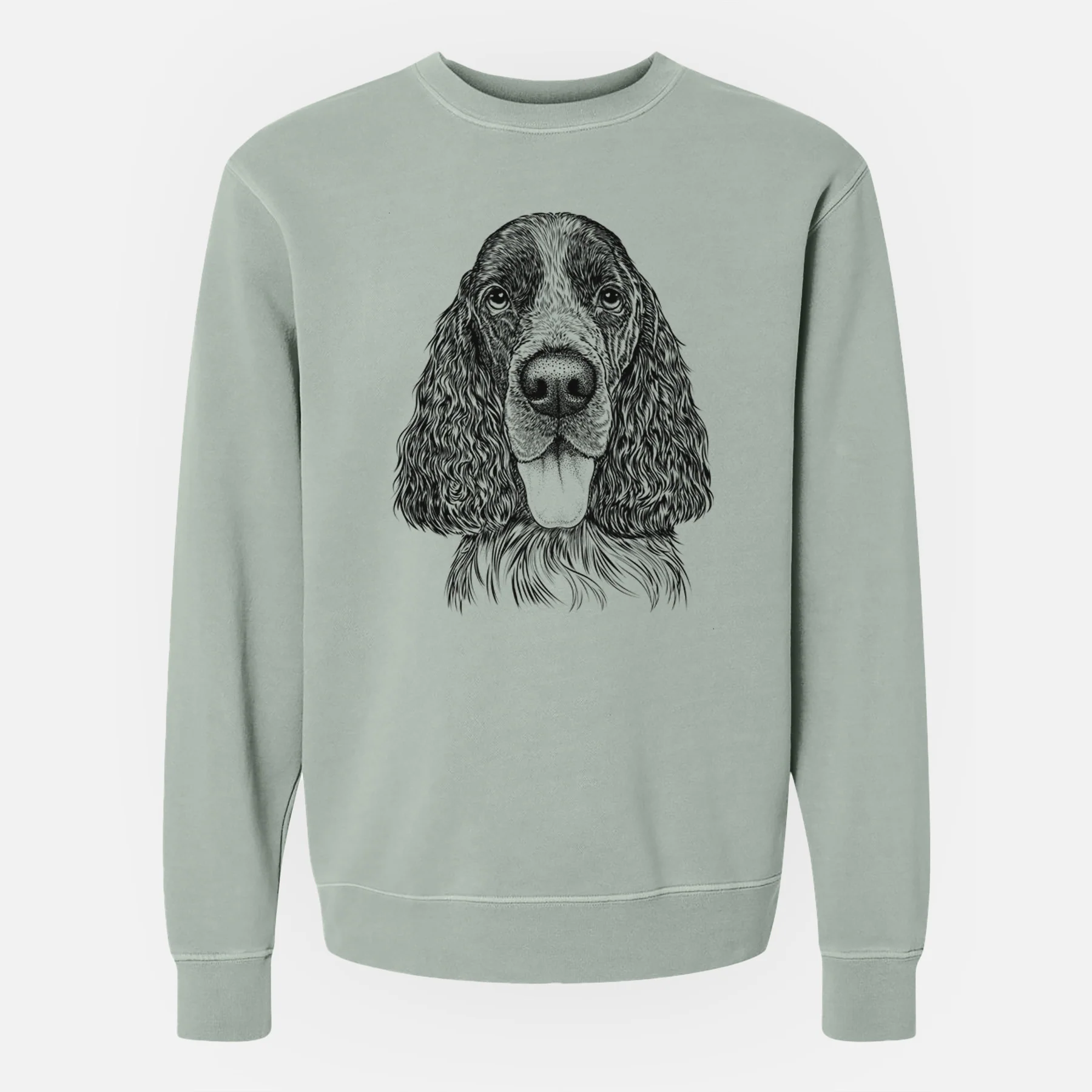 Bare Duke the English Springer Spaniel - Unisex Pigment Dyed Crew Sweatshirt - Image 5