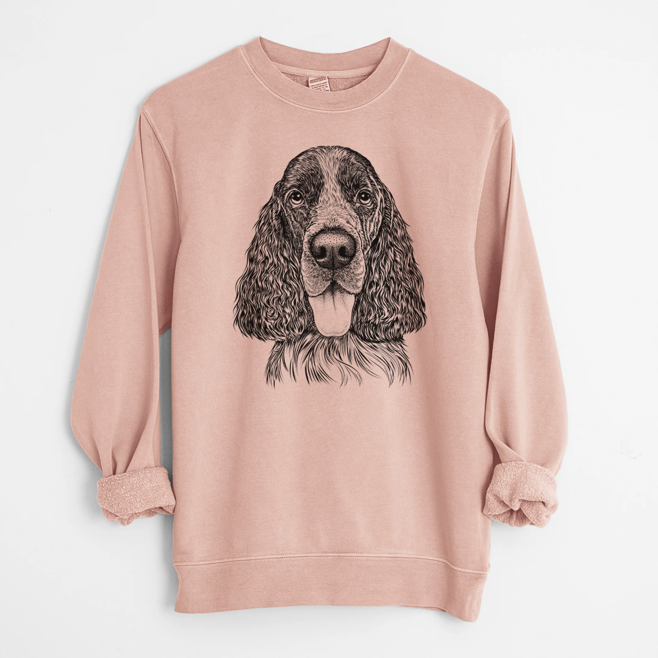 Bare Duke the English Springer Spaniel - Unisex Pigment Dyed Crew Sweatshirt - Image 6