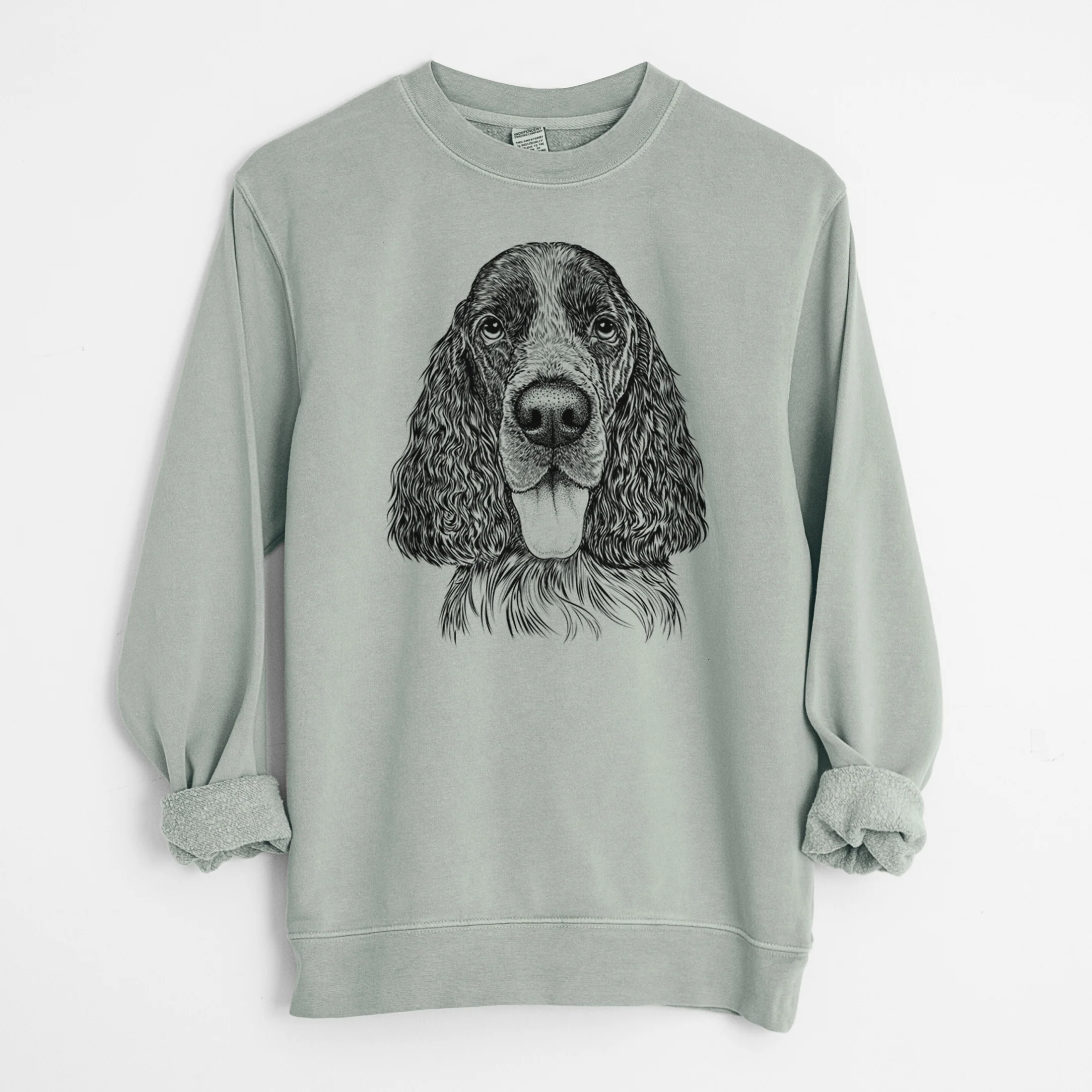 Bare Duke the English Springer Spaniel - Unisex Pigment Dyed Crew Sweatshirt - Image 7