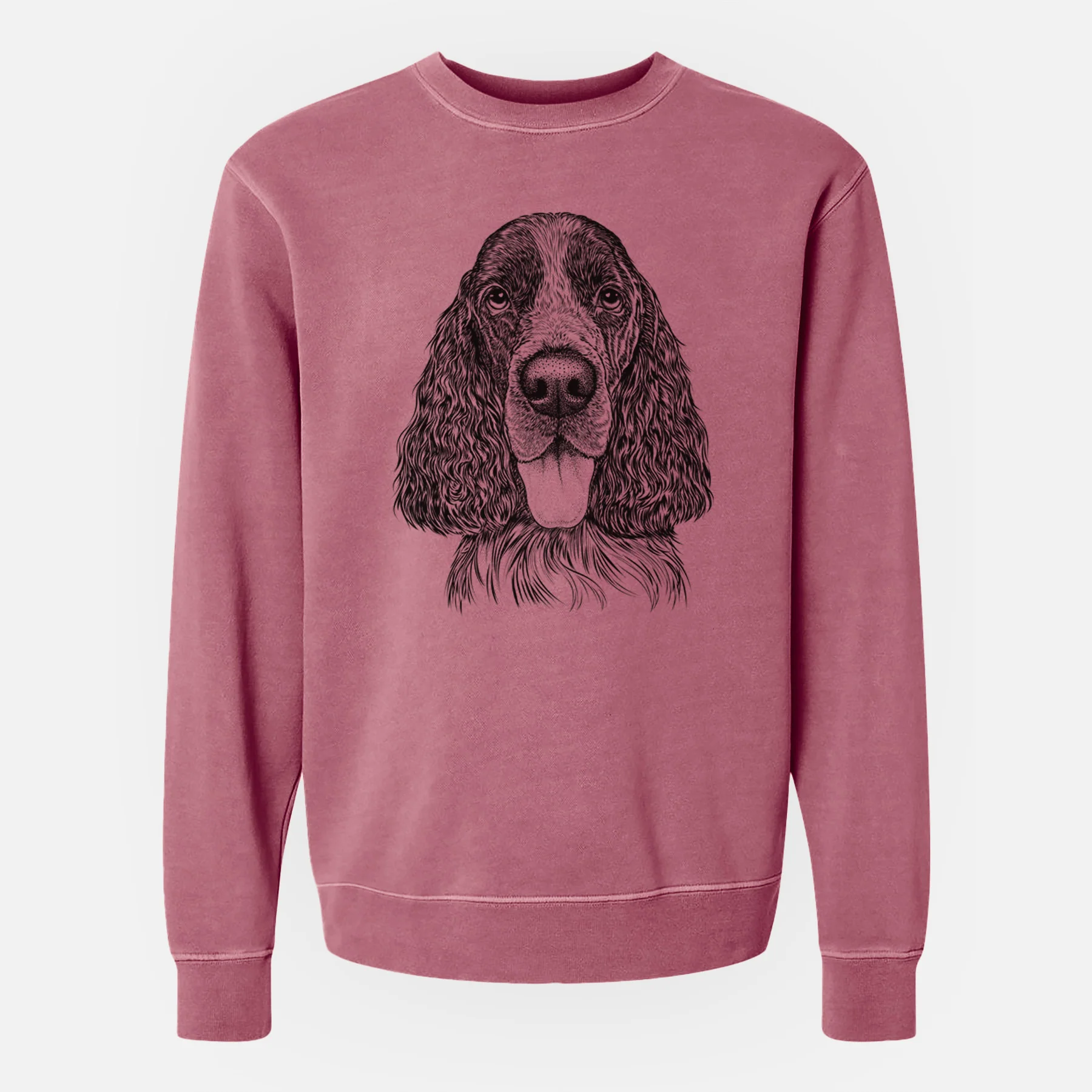 Bare Duke the English Springer Spaniel - Unisex Pigment Dyed Crew Sweatshirt - Image 8