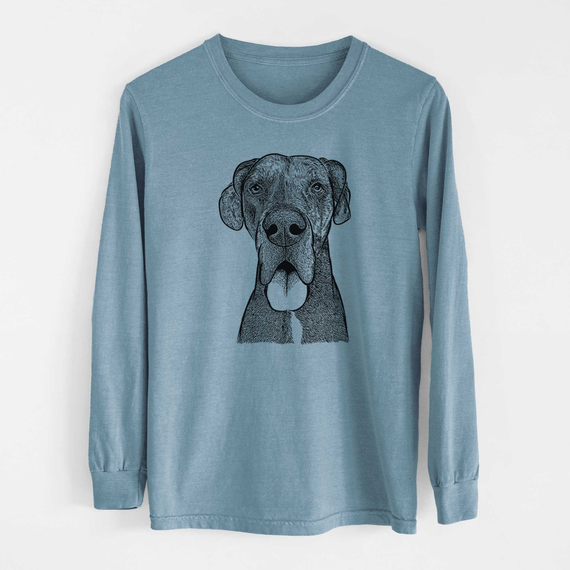 Bare Eli the Great Dane - Men's Heavyweight 100% Cotton Long Sleeve - Image 8