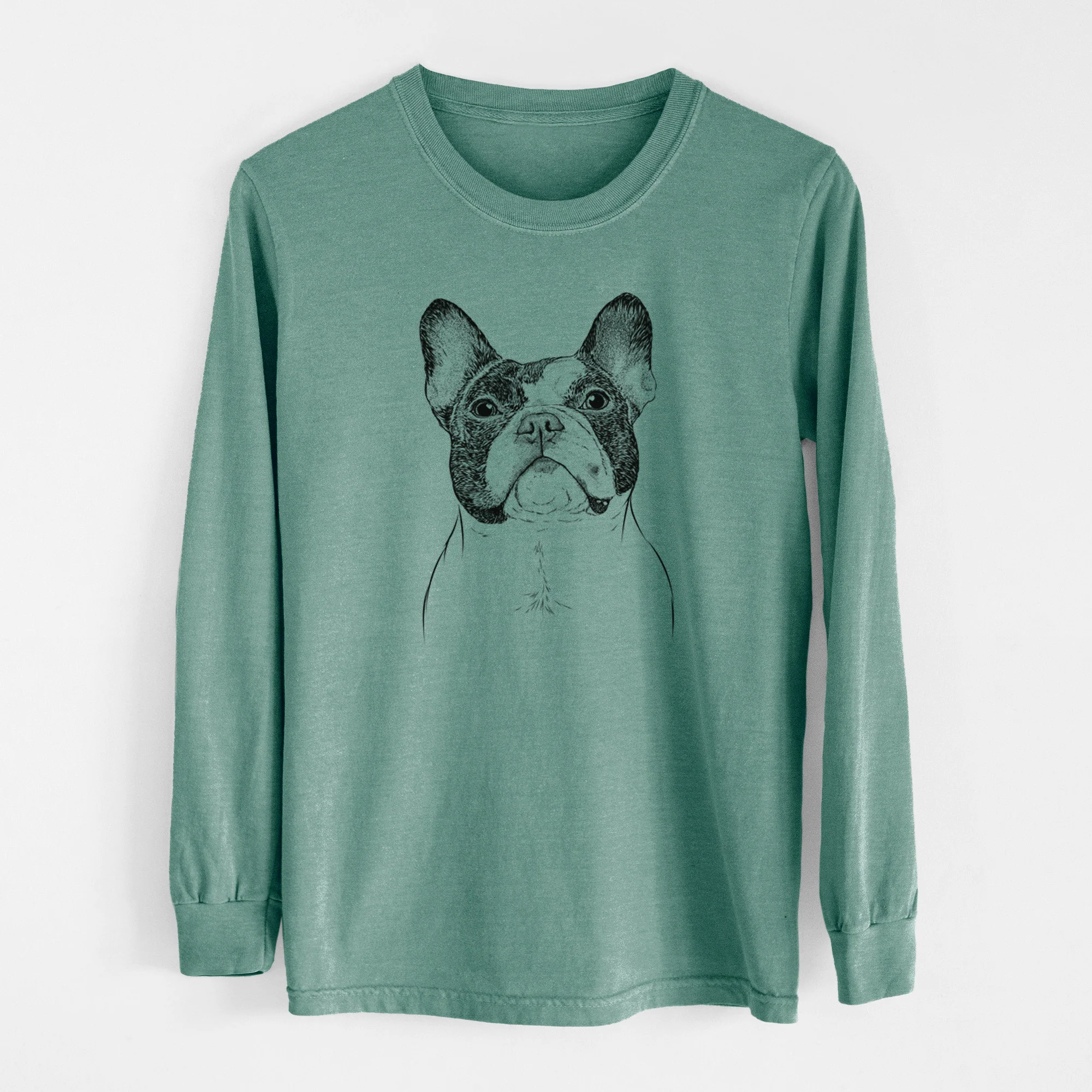 Bare Ella the French Bulldog - Men's Heavyweight 100% Cotton Long Sleeve - Image 12