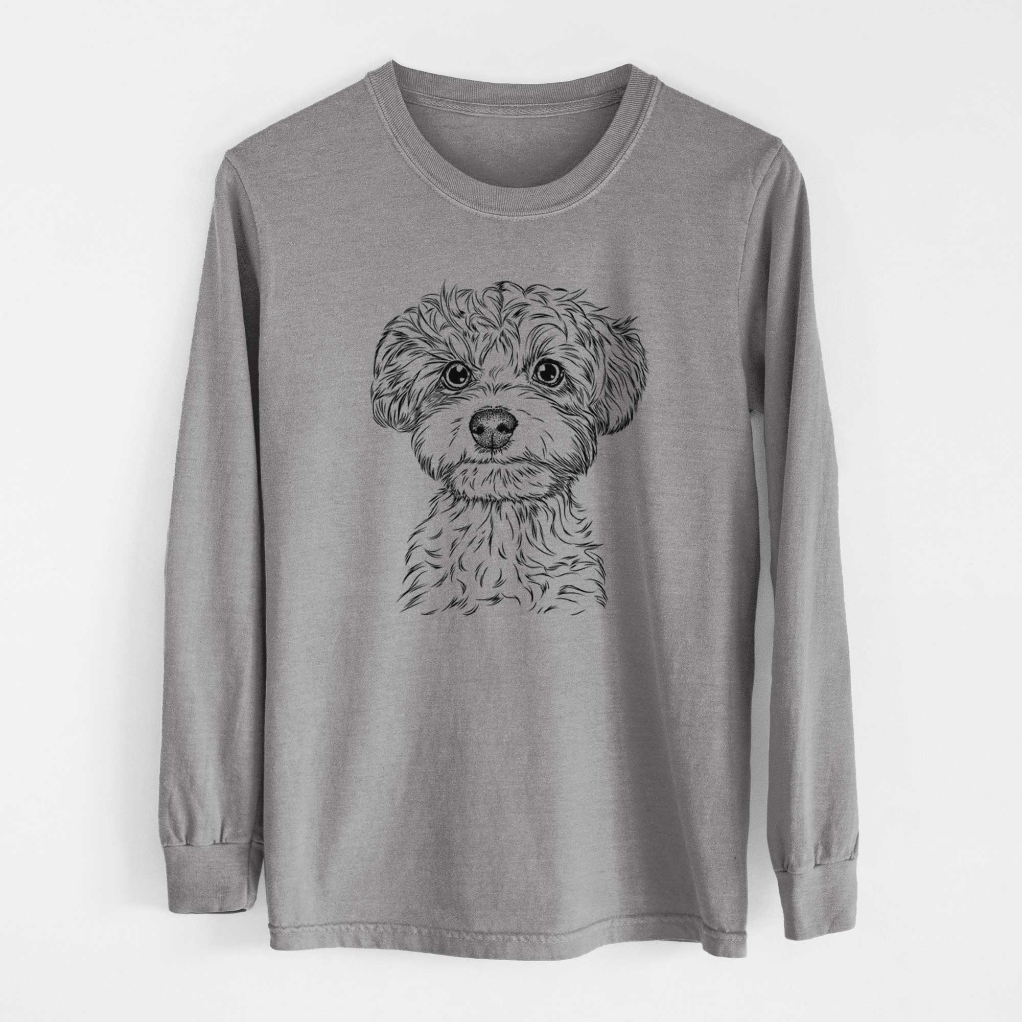 Bare Elliott the Yorkiepoo - Men's Heavyweight 100% Cotton Long Sleeve - Image 7