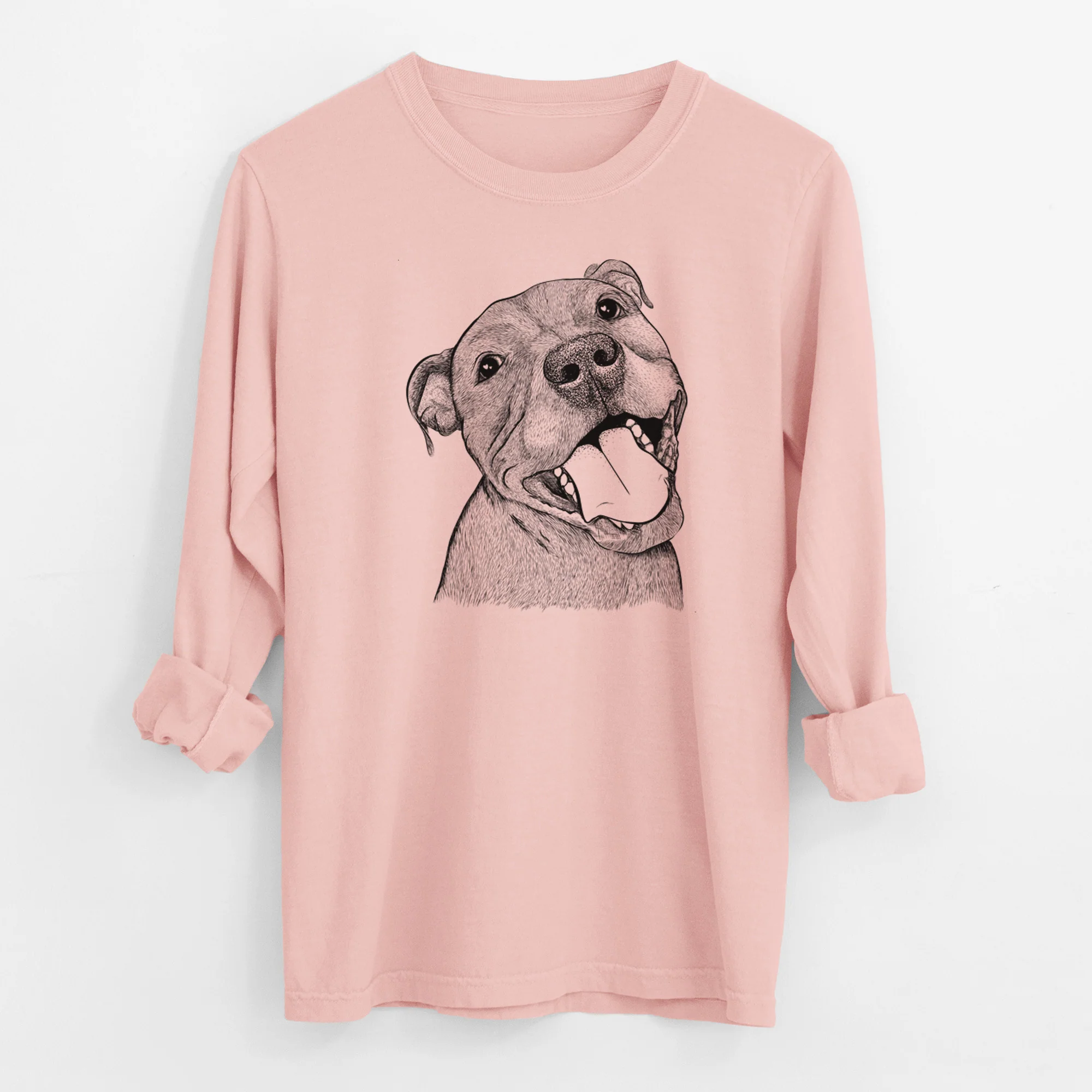 Bare Eloise the Pitbull Mix - Men's Heavyweight 100% Cotton Long Sleeve - Image 11