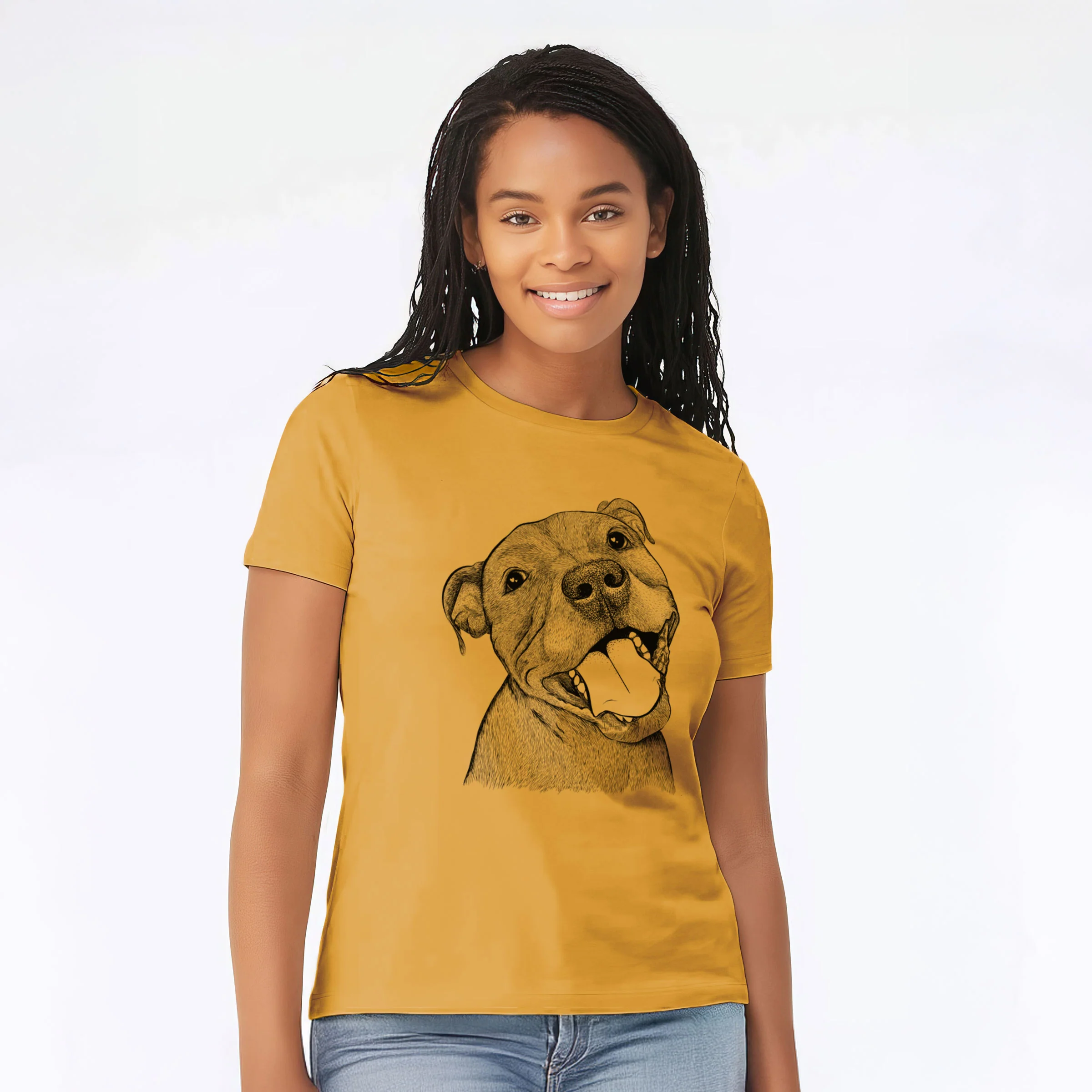 Bare Eloise the Pitbull Mix - Women's Lightweight Relaxed Fit 100% Cotton Crewneck - Image 6