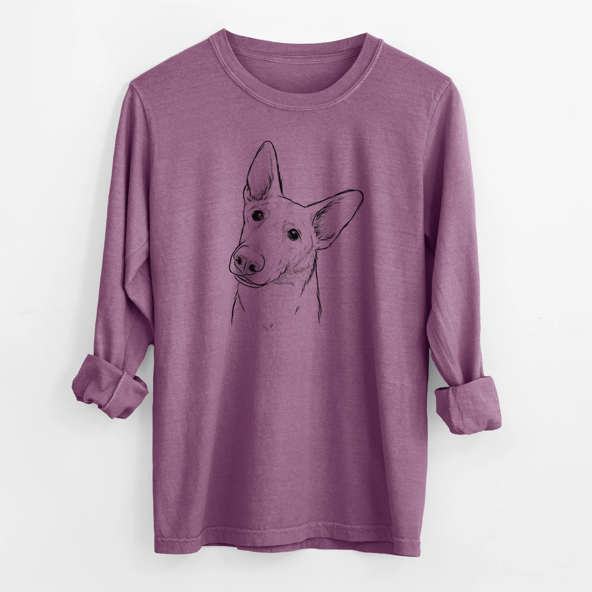 Bare Elsa the German Shepherd - Men's Heavyweight 100% Cotton Long Sleeve - Image 9