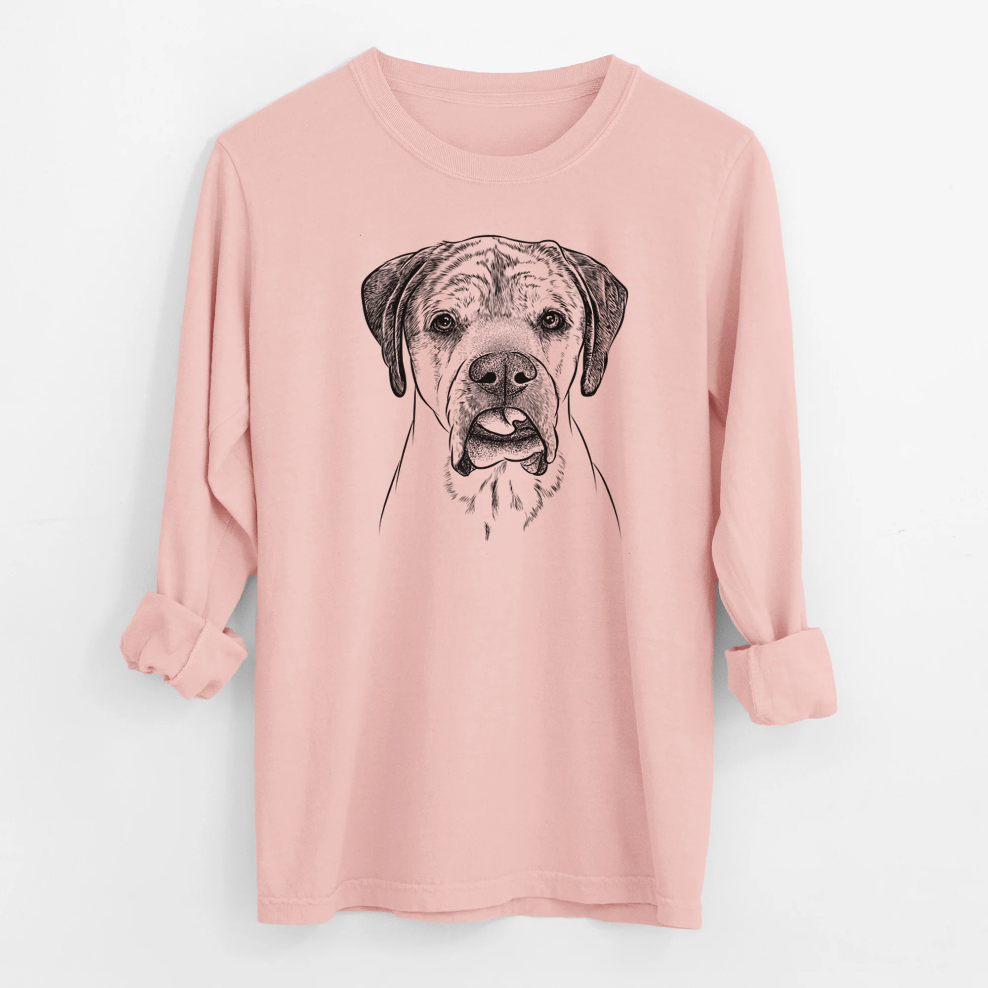 Bare Emma the English Mastiff - Men's Heavyweight 100% Cotton Long Sleeve - Image 11