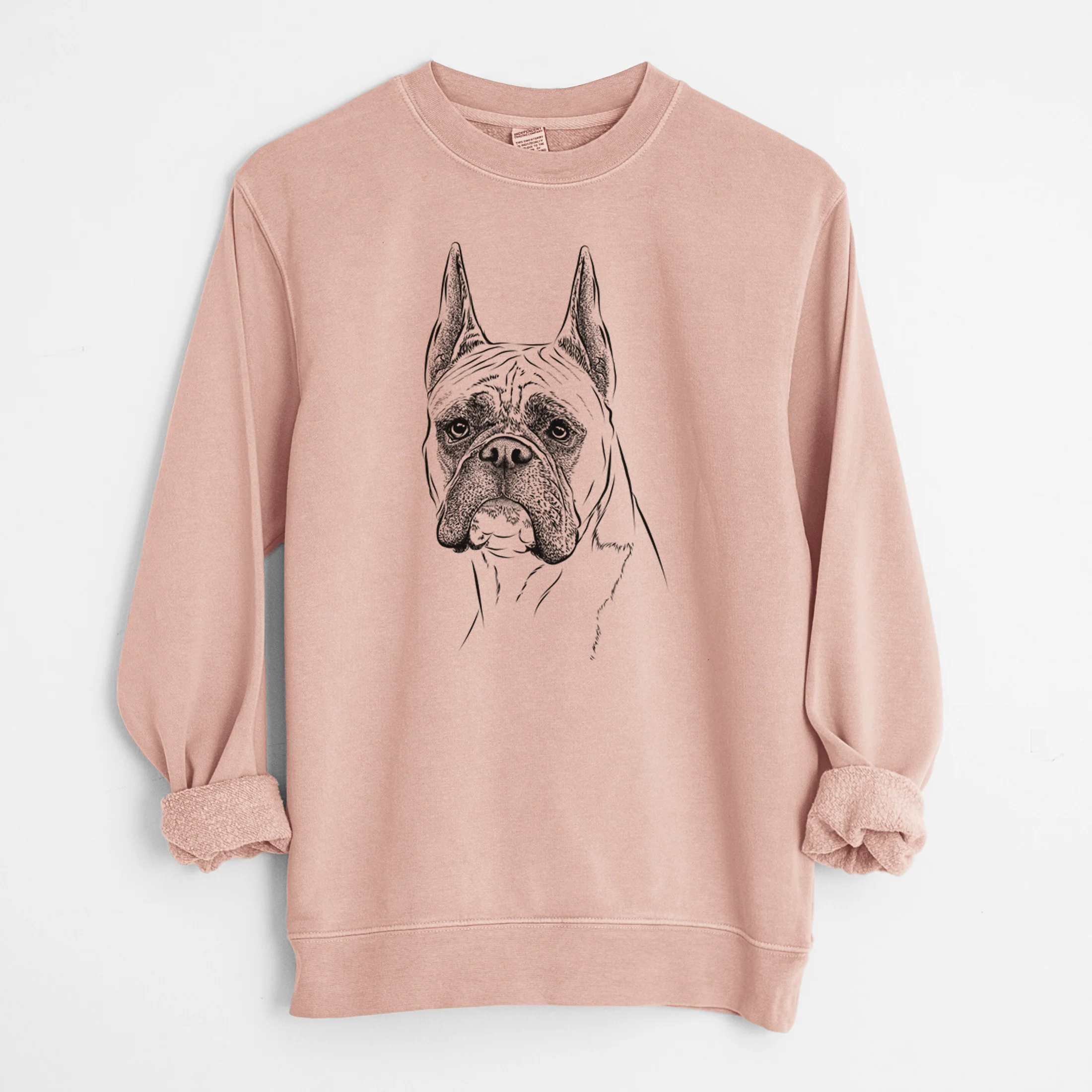 Bare Ezra the Boxer - Unisex Pigment Dyed Crew Sweatshirt - Image 8
