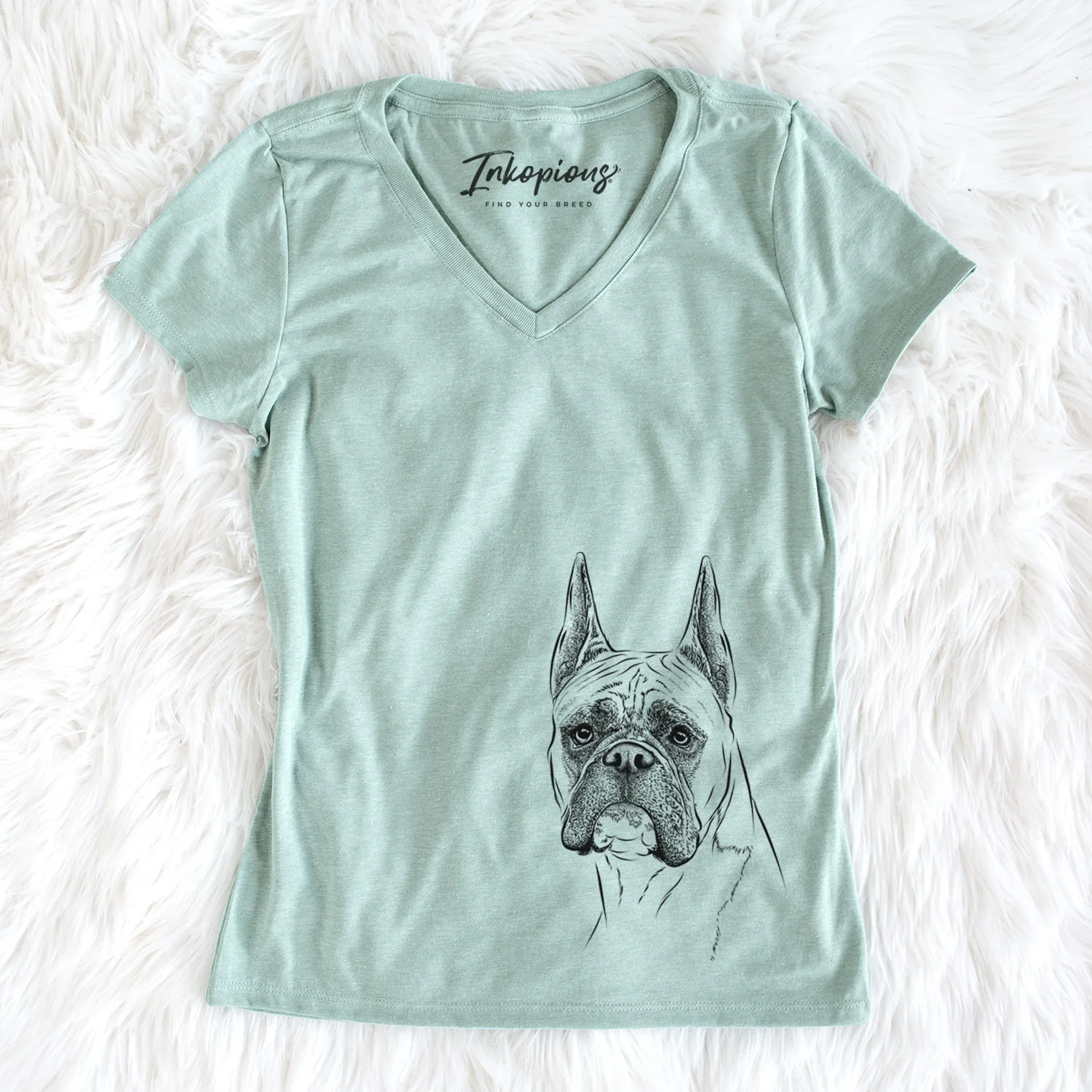 Bare Ezra the Boxer - Women's V-neck Shirt - Image 2
