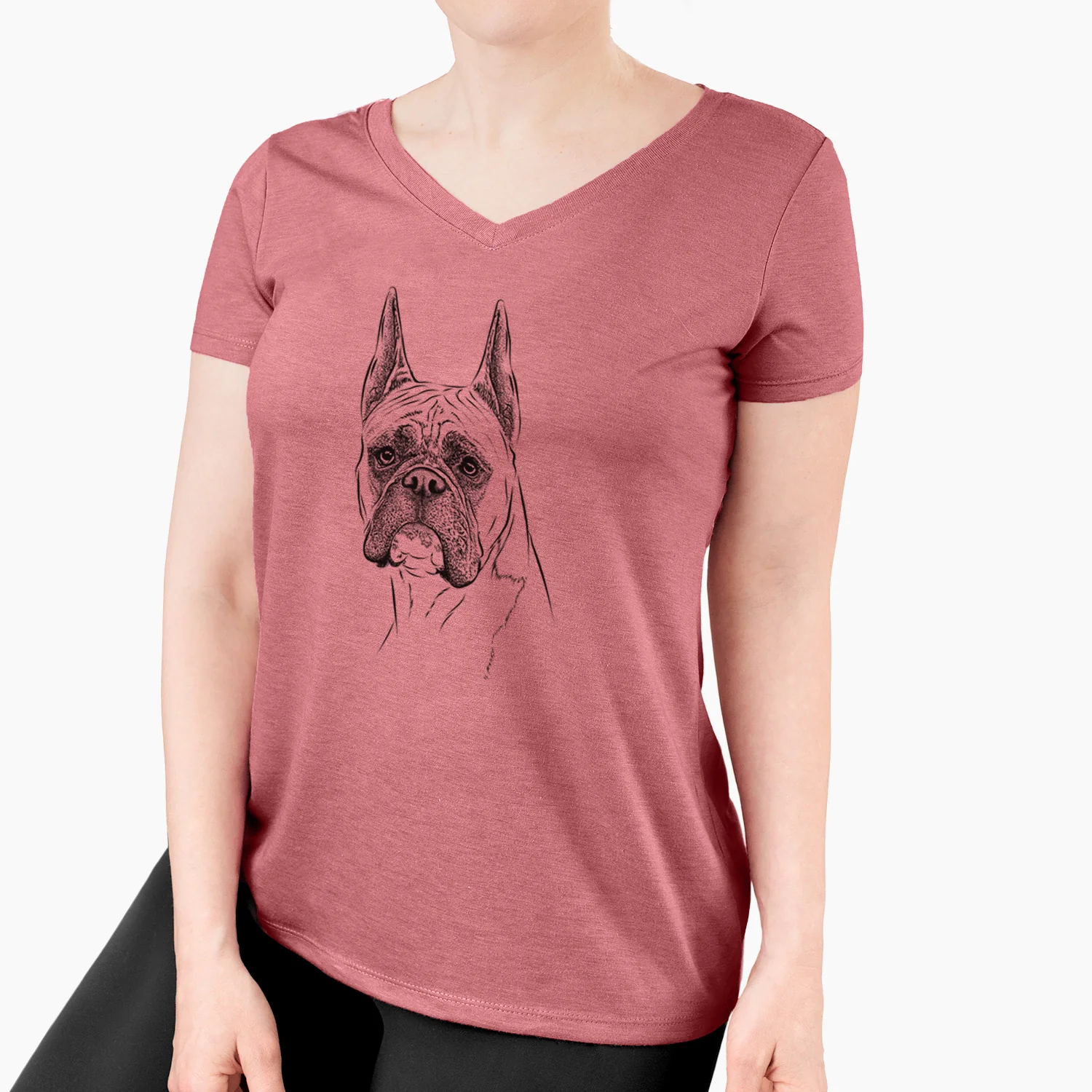 Bare Ezra the Boxer - Women's V-neck Shirt - Image 7