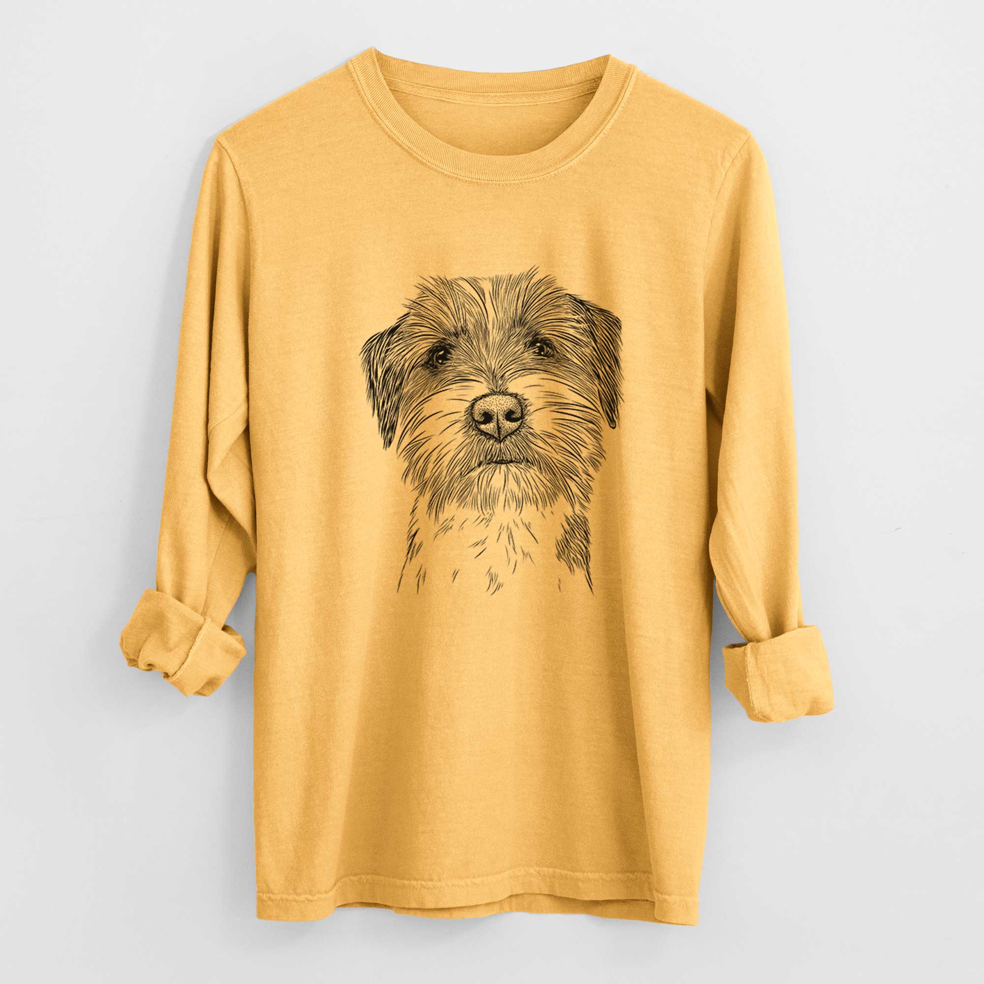 Bare Feis the Parson Russell Terrier - Men's Heavyweight 100% Cotton Long Sleeve - Image 3