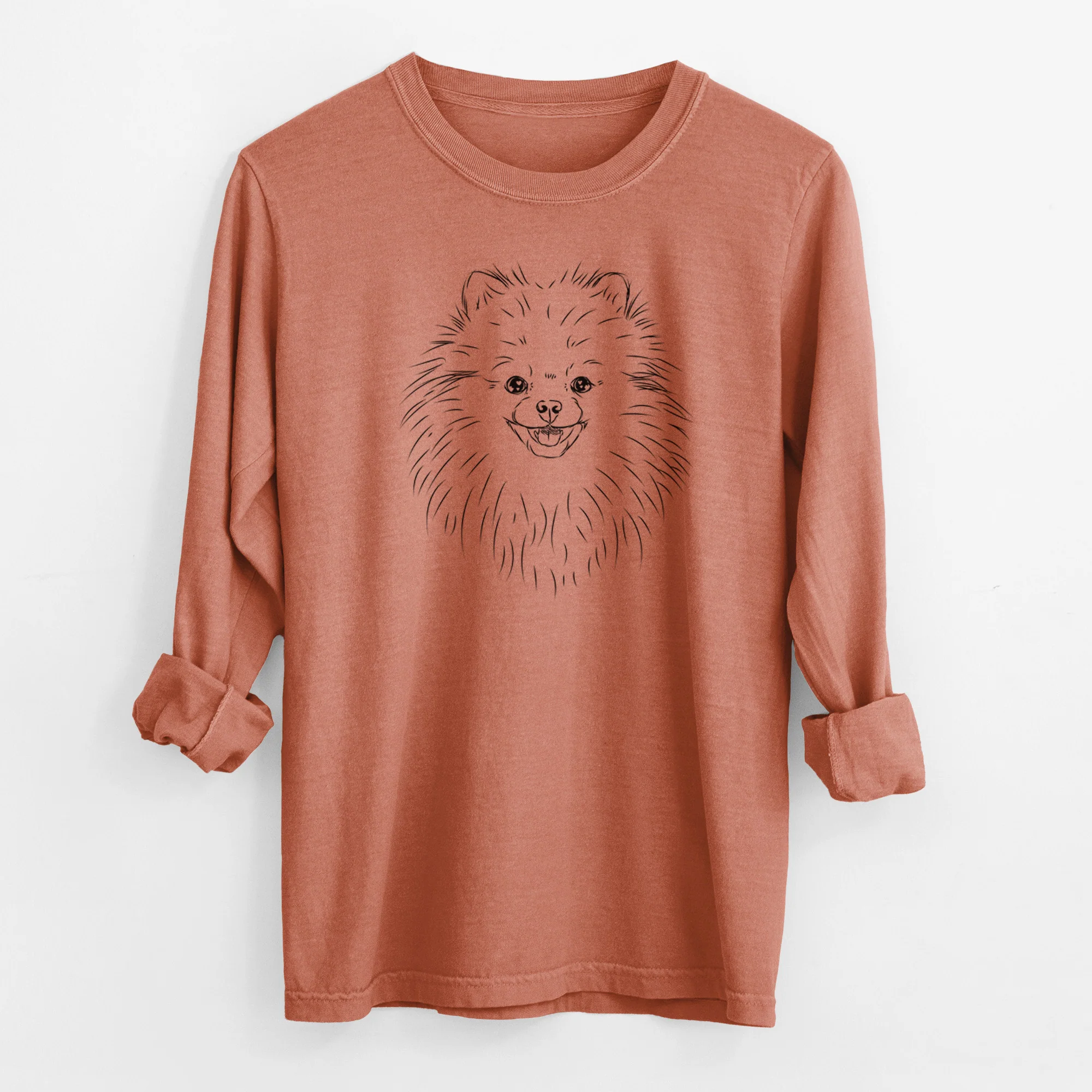 Bare Finn the Pomeranian - Men's Heavyweight 100% Cotton Long Sleeve - Image 13