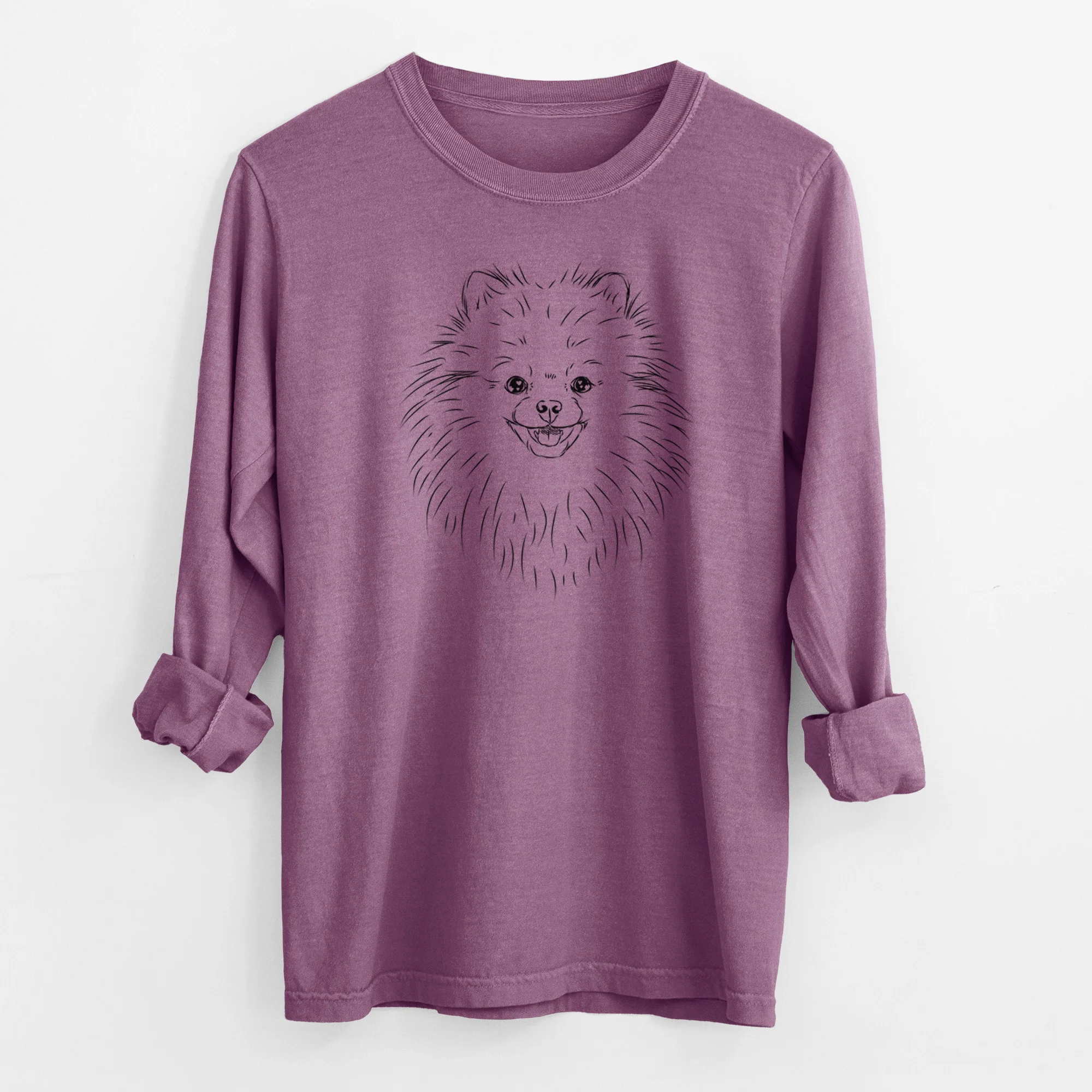 Bare Finn the Pomeranian - Men's Heavyweight 100% Cotton Long Sleeve - Image 9