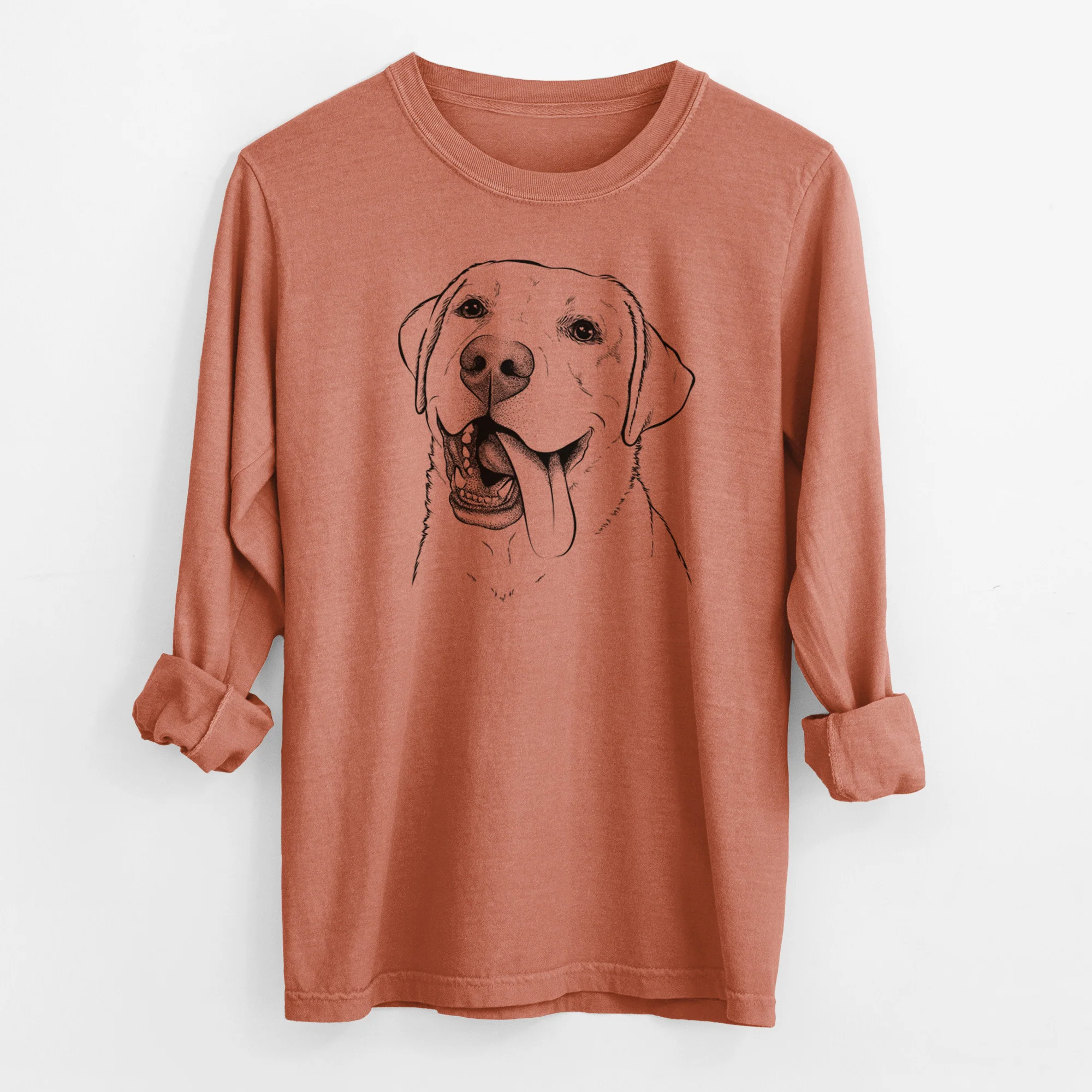 Bare Finn the Labrador Retriever - Men's Heavyweight 100% Cotton Long Sleeve - Image 13