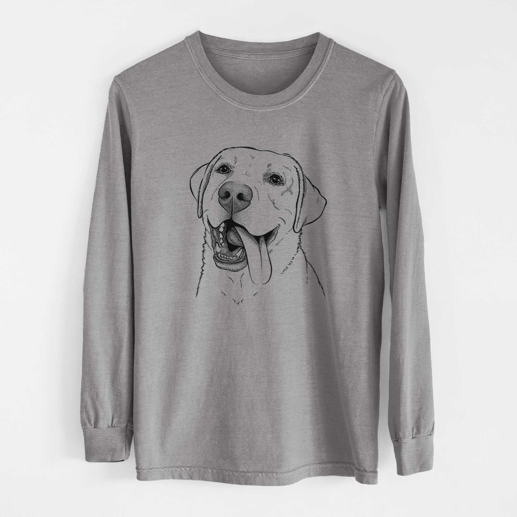 Bare Finn the Labrador Retriever - Men's Heavyweight 100% Cotton Long Sleeve - Image 7